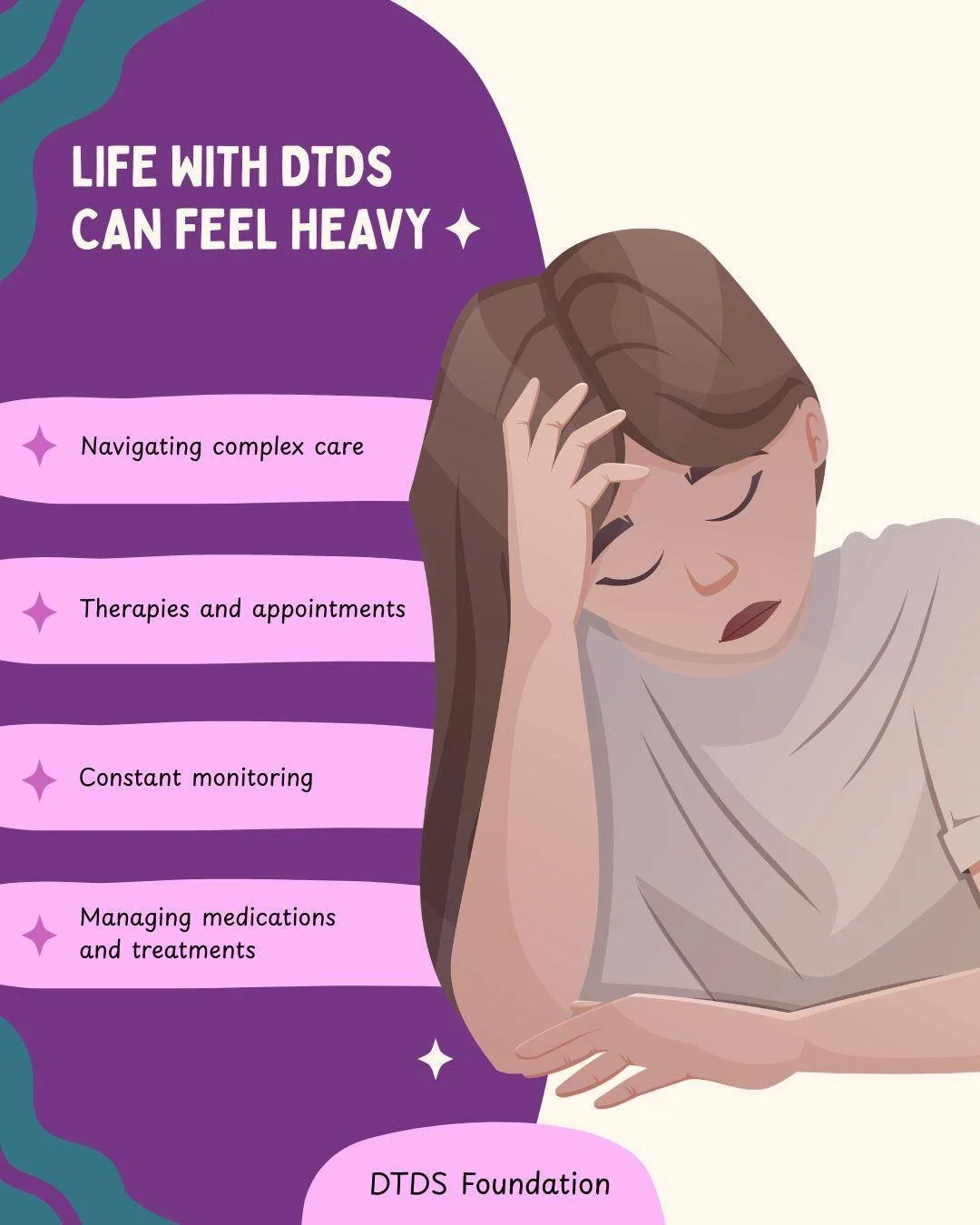 Some days with DTDS feel heavier than others.

For families navigating complex care, therapies, appointments, and unpredictability &mdash; small supports can make a big difference.

What helps your family on hard days?
A routine? A favorite comfort i