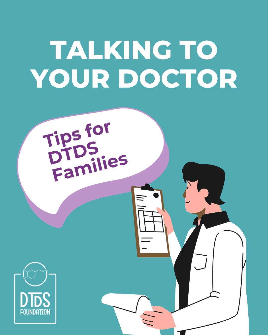 Tips for your next doctor's appointment

Looking for a printable version? We&rsquo;ve created a Doctor Appointment Checklist for you&mdash;comment &lsquo;CHECKLIST&rsquo; and we&rsquo;ll send it 💜

 #SLC6A3 #CureDTDS #DTDSFoundation #doctorvisit #re