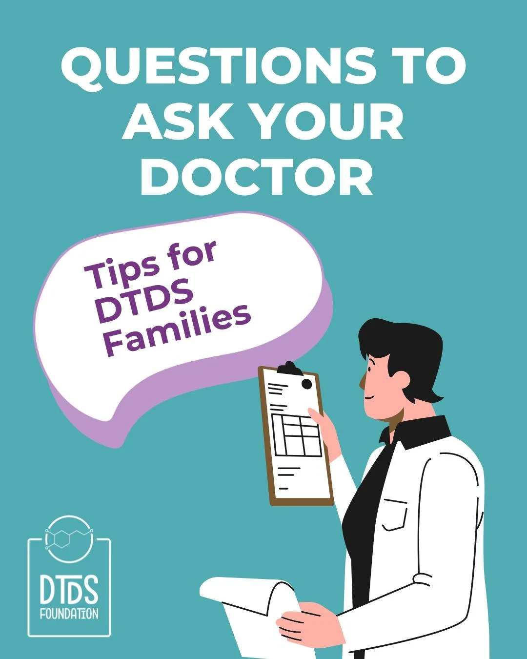 Appointments can feel overwhelming&mdash;having the right questions ready can make all the difference.

Save this for your next visit 💜
Want our full appointment checklist? Comment &lsquo;CHECKLIST&rsquo; and we&rsquo;ll send it!

 #SLC6A3 #CureDTDS