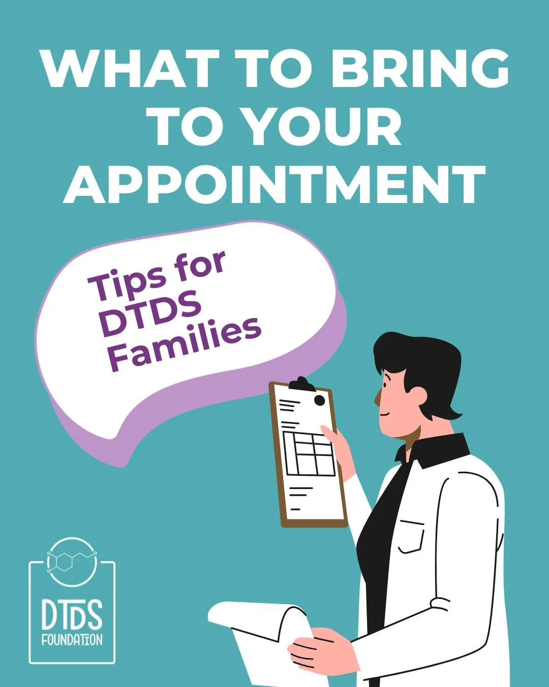 Feeling prepared can make appointments less overwhelming 💜

Save this checklist for your next visit&mdash;and don&rsquo;t forget to check out our other posts in this series:
🩺 Talking to Your Doctor
🩺 Questions to Ask Your Doctor

 #SLC6A3 #CureDT