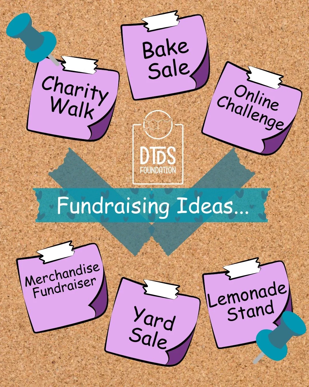 Every breakthrough in rare disease research starts with a community willing to come together. 

As we continue growing the DTDS Foundation, we would love to hear your fundraising ideas!

Have you hosted a successful fundraiser before?
Is there someth
