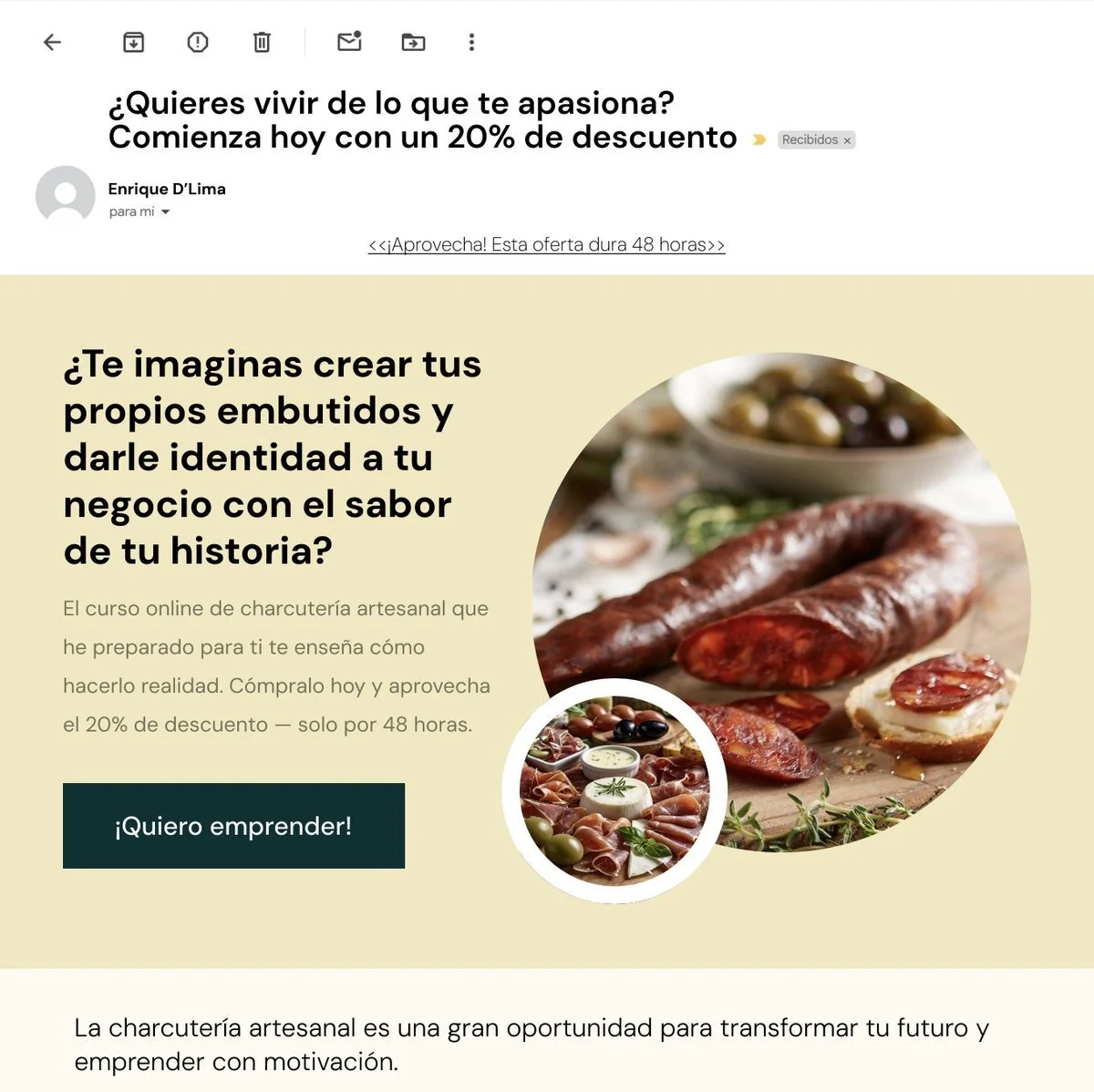 Vista previa de la maqueta del sitio web de AAA Global, escuela de charcutería en Venezuela, diseñada para presentar el nuevo curso de charcutería en línea a estudiantes actuales y egresados.