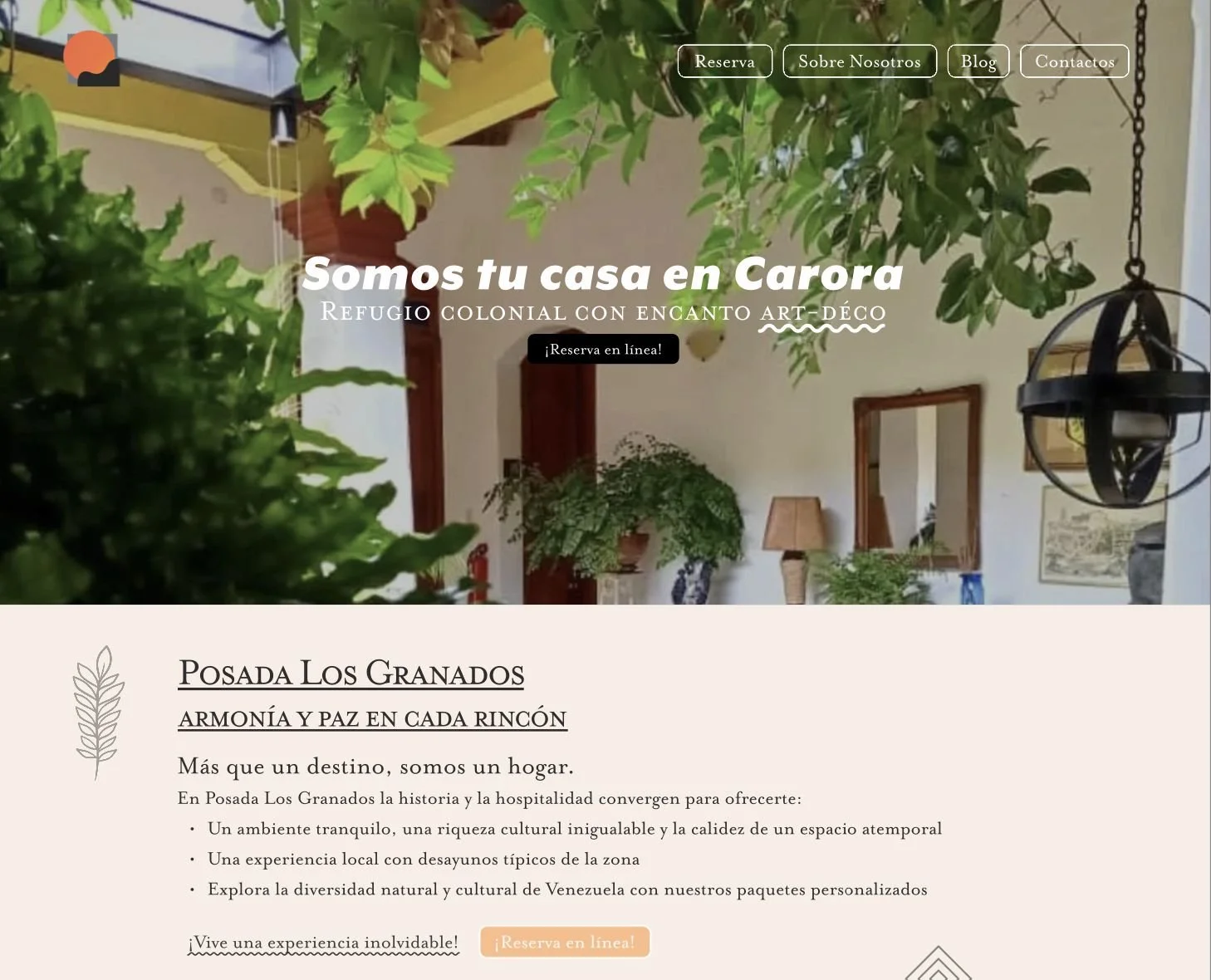 Cover of the homepage mock-up for Los Granados Inn. This cover introduces the visitor to access to websites samples in the portfolio.