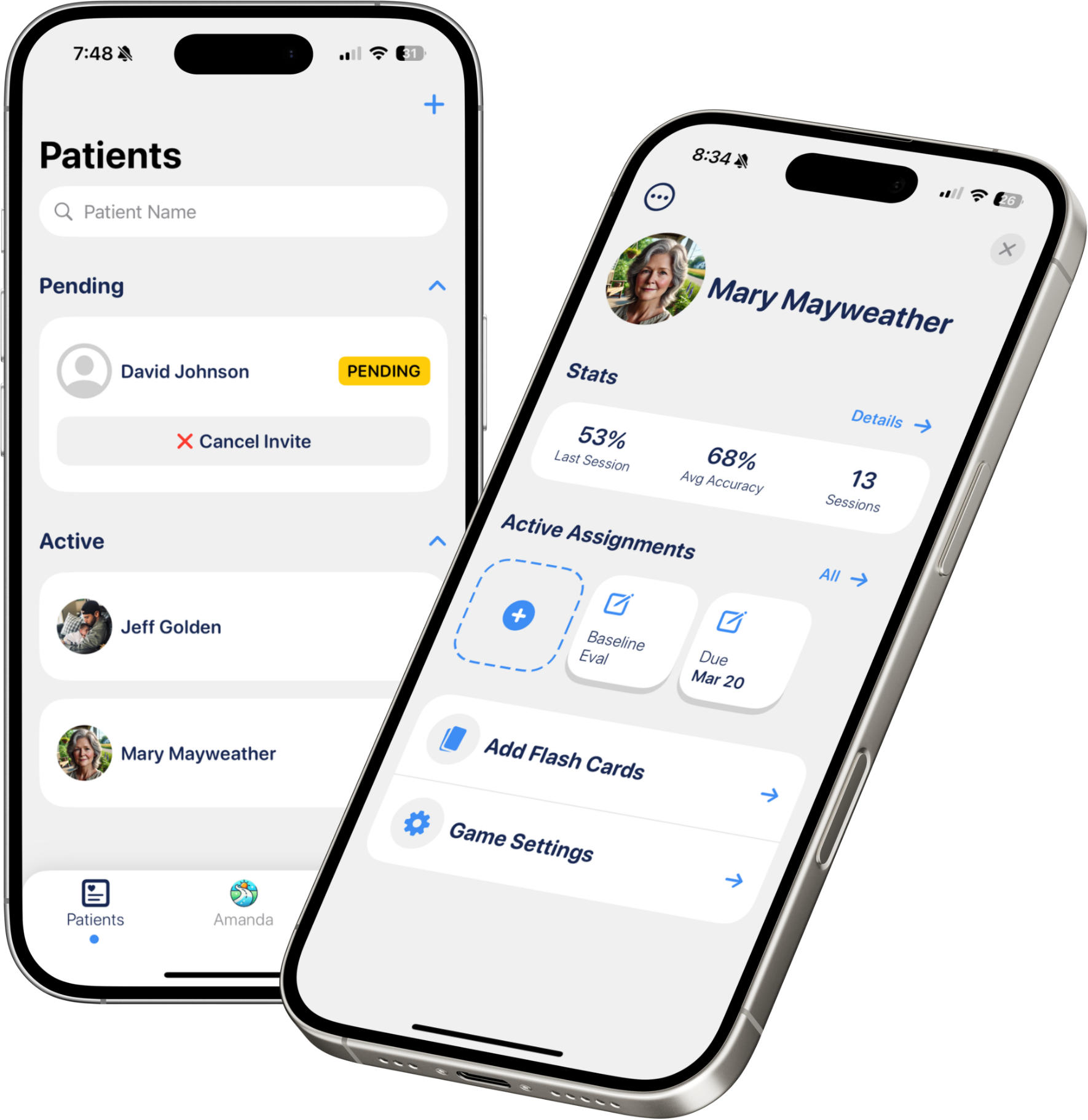 Omilía Therapist app screenshots