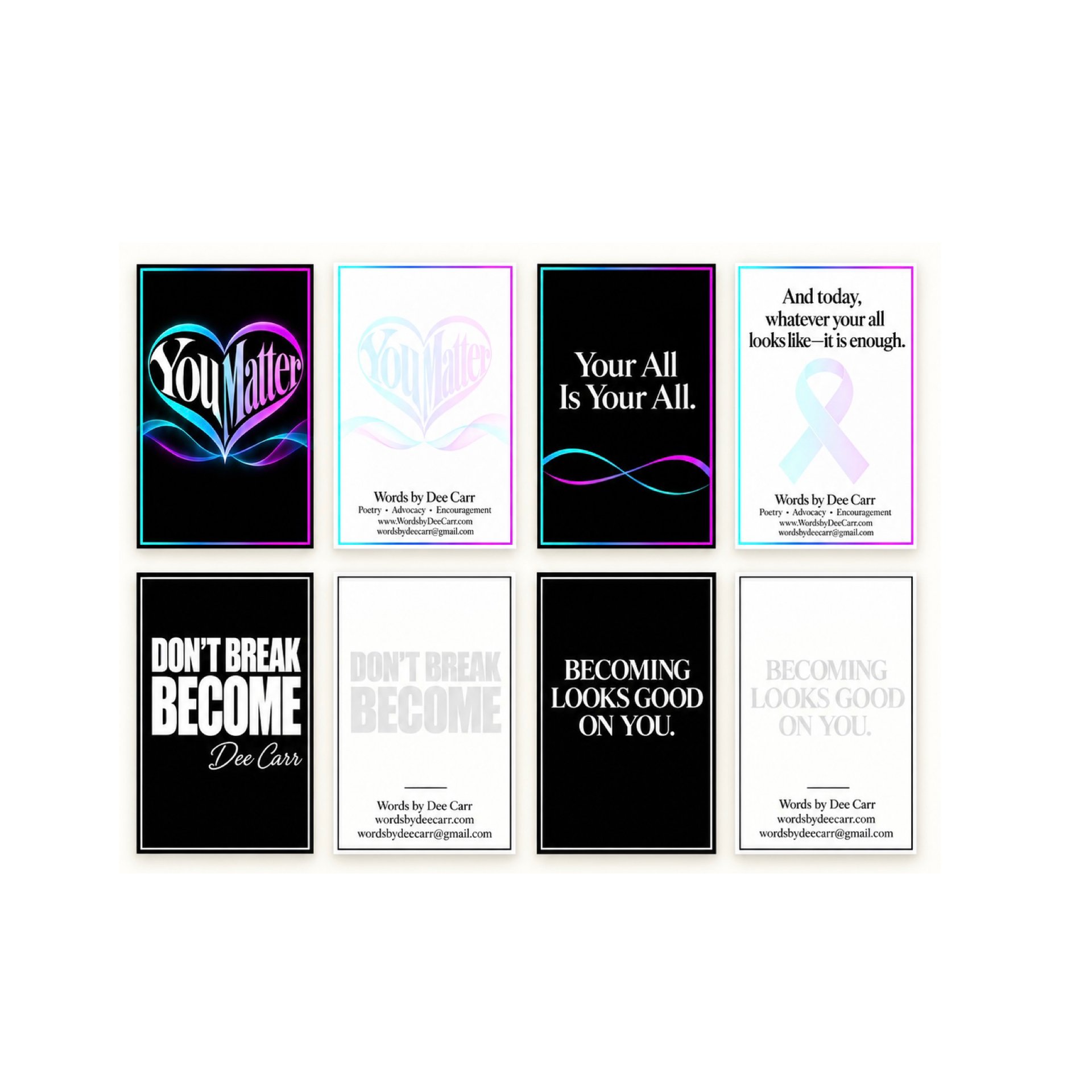 Words by Dee Carr Inspirational Greeting Card Collection