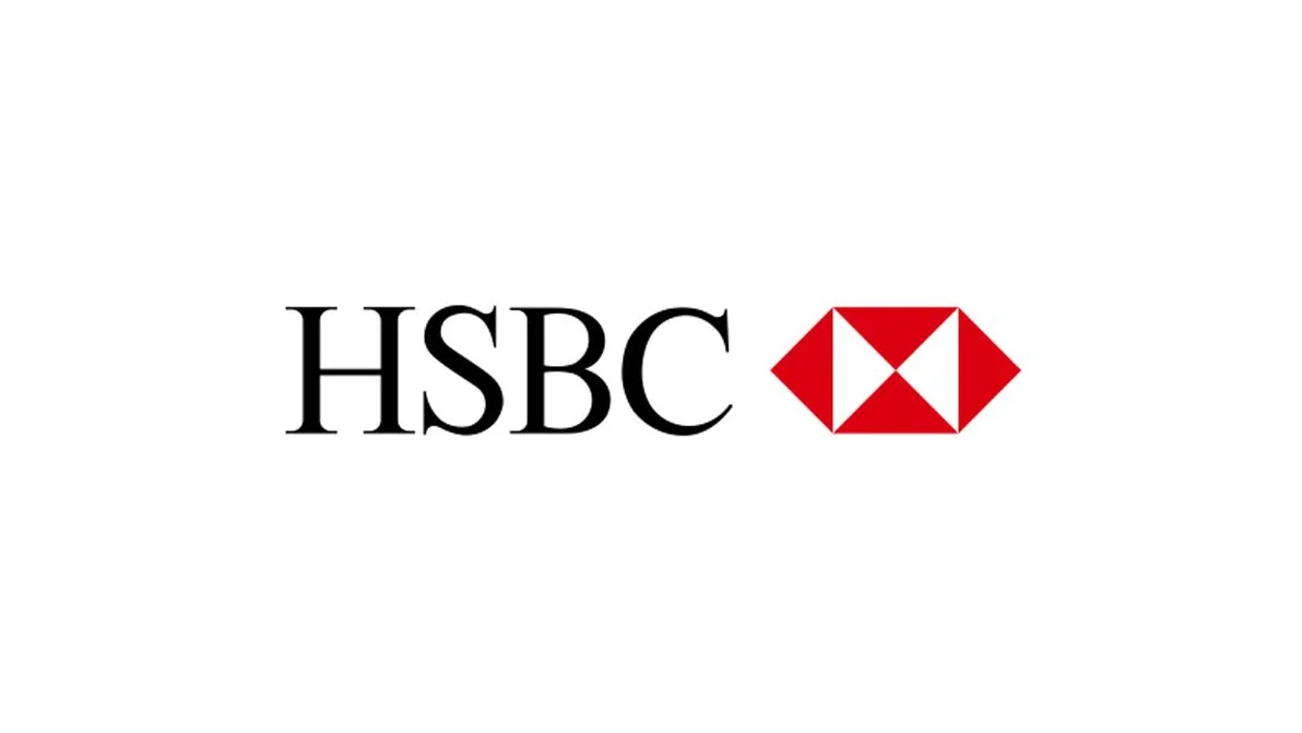 HSBC logo with red hexagon symbol