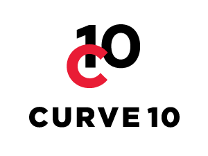 The number 10 in black with a red letter 'C' in the bottom-left corner and the words "Curve 10" underneath in black letters