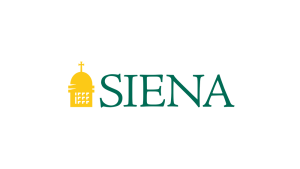 Green text that reads 'SIENA' with a yellow bell tower icon to the left