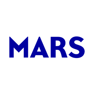 The word 'MARS' in bold blue letters on a white background.
