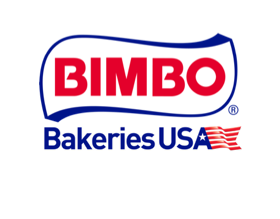 Bimbo Bakeries USA logo with red text and a small American flag