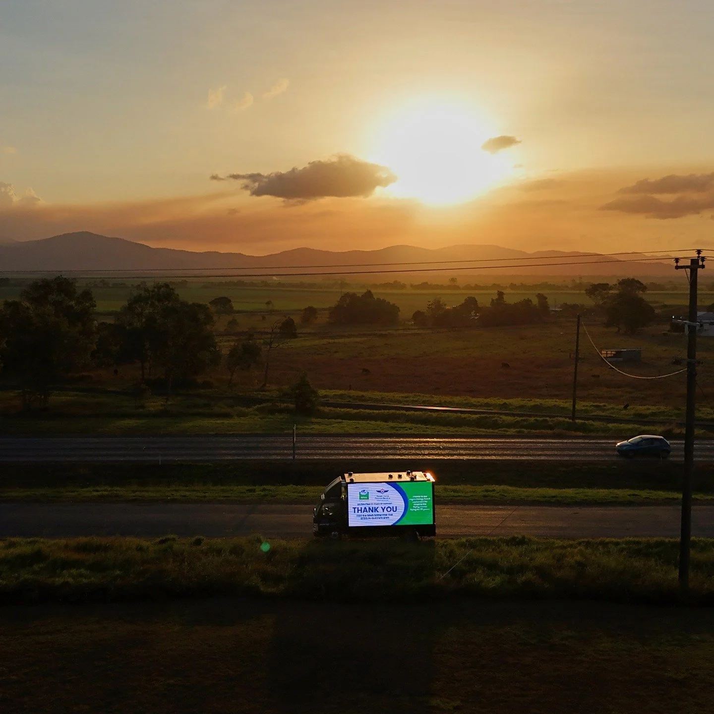 🚗✨ BonBon and @aruga_au took to the roads of regional Queensland with @rfdsqld and @ergonretail visiting some of the incredible communities that make this state so special. From small towns to wide open landscapes, they highlighted the life-changing