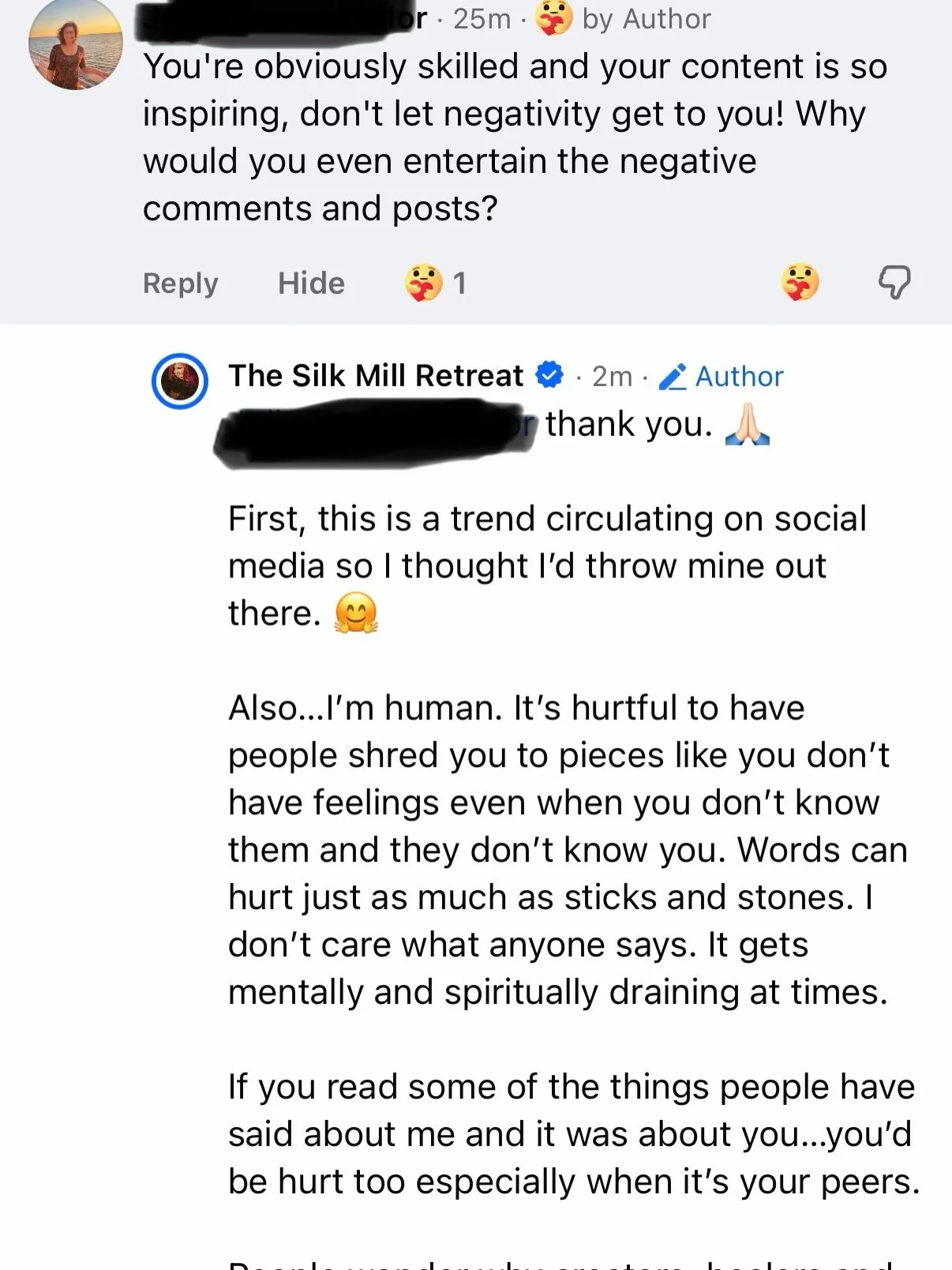 This was a kind comment &hearts;️🙏🏻 but yes, I openly talk about the ugly parts about putting yourself out there on my platforms. 

My message to the people who constantly try to tear my content apart&hellip;first I hope you go to therapy to figure
