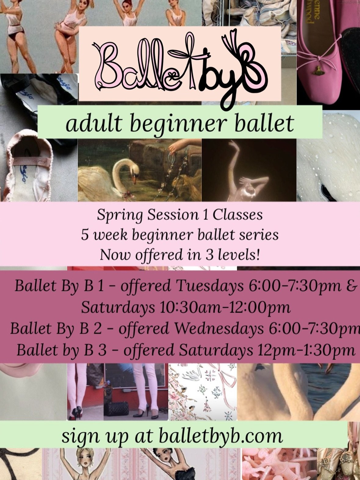 Ballet by B Spring Class Registration opens THIS SUNDAY February 15 at 12pm! 🩰🦢✨ 

Now offered in 3 levels!! 💕 all info on balletbyb.com