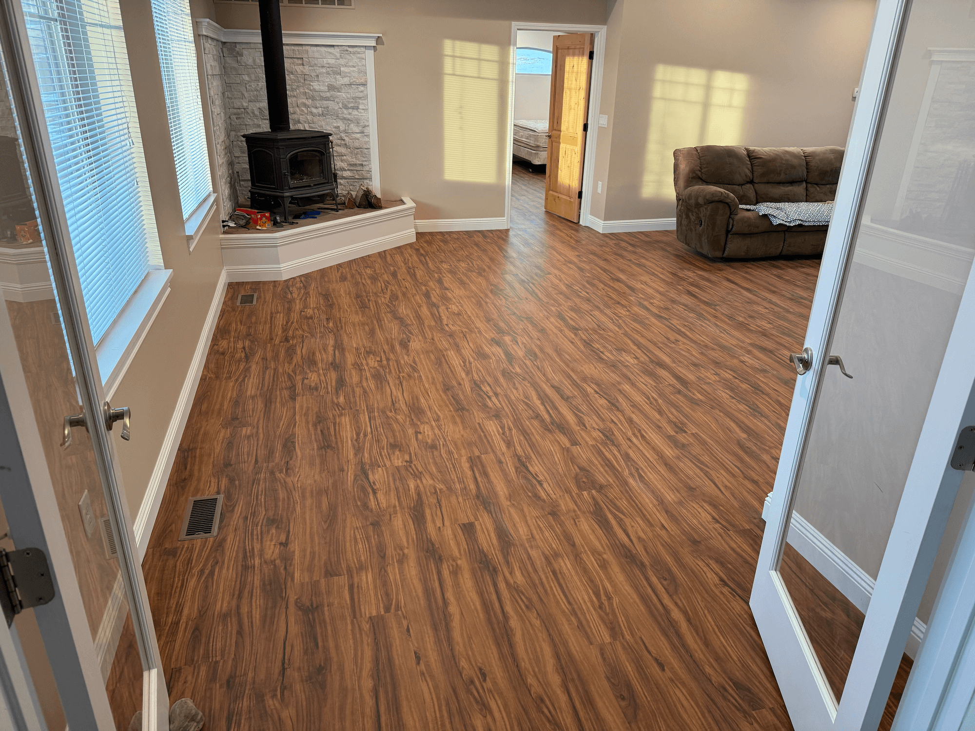 Flooring installation in a Logan, Utah home by ONYX Bros