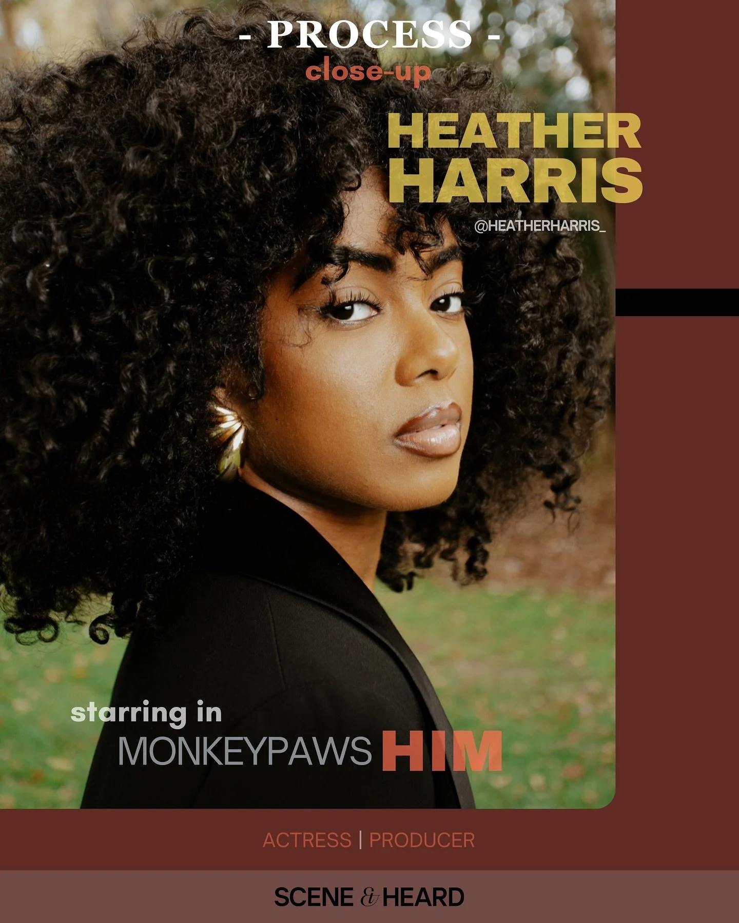 CLOSE-UP: feat. @heatherharris_

Heather Lynn Harris is a Dallas-born actress whose credits include All American: Homecoming and multiple Lifetime films. This September, she makes her feature debut in Jordan Peele&rsquo;s HIM. Beyond the screen, she&