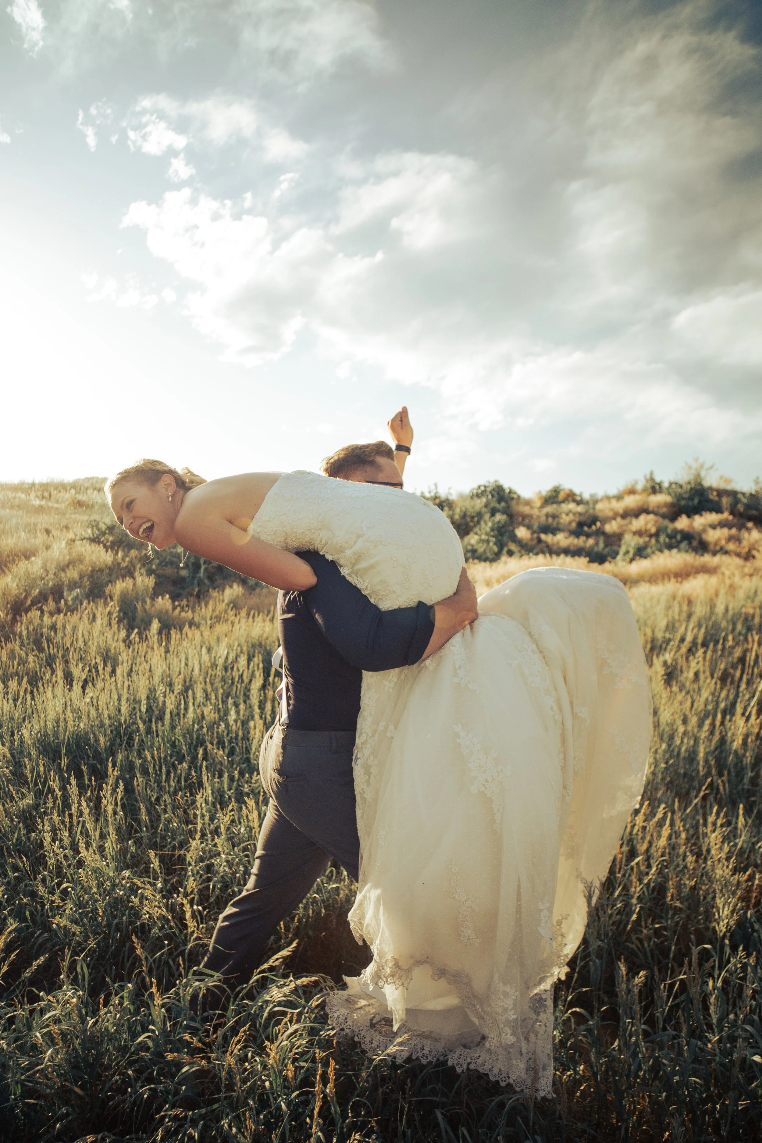 Candid moment during an intimate PNW wedding ceremony