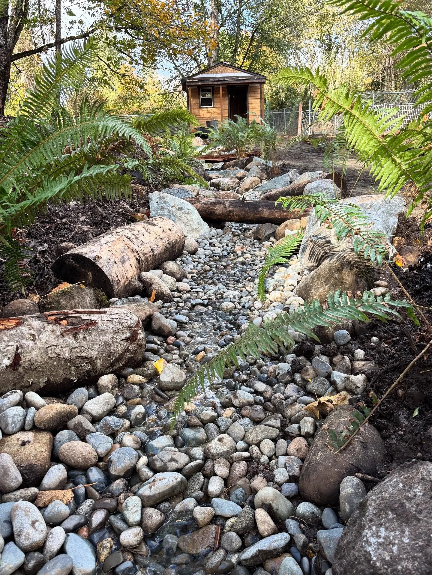 We wrapped up this creek bed just in time for the water to start flowing!