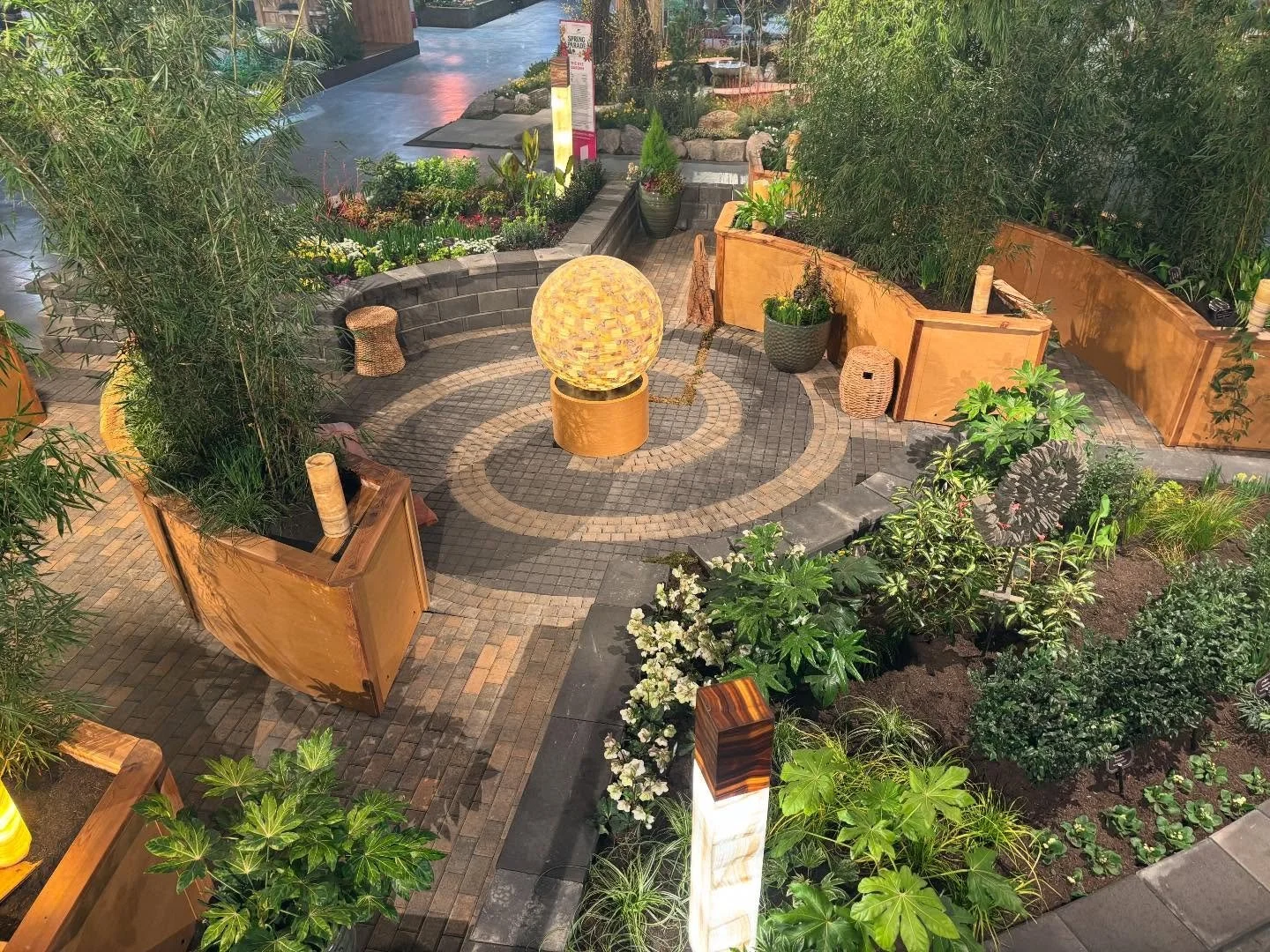 Our garden is now on display at the Northwest Flower &amp; Garden Show and we took home a silver medal! We were only given 3 days to complete this build. So In order to get it finished in that time we pre built the labyrinth in our shop and labeled/n
