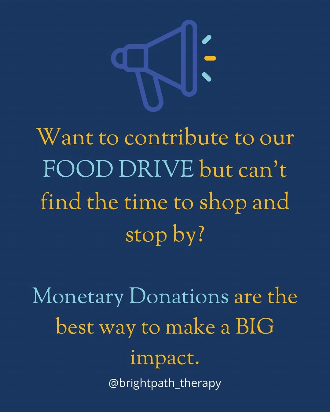 In just a click of a few buttons you can make a BIG difference for families experiencing food insecurity this holiday season.  Click these links to donate to your regional food banks.  Every dollar donated contributes to at least 10 meals.

https://c