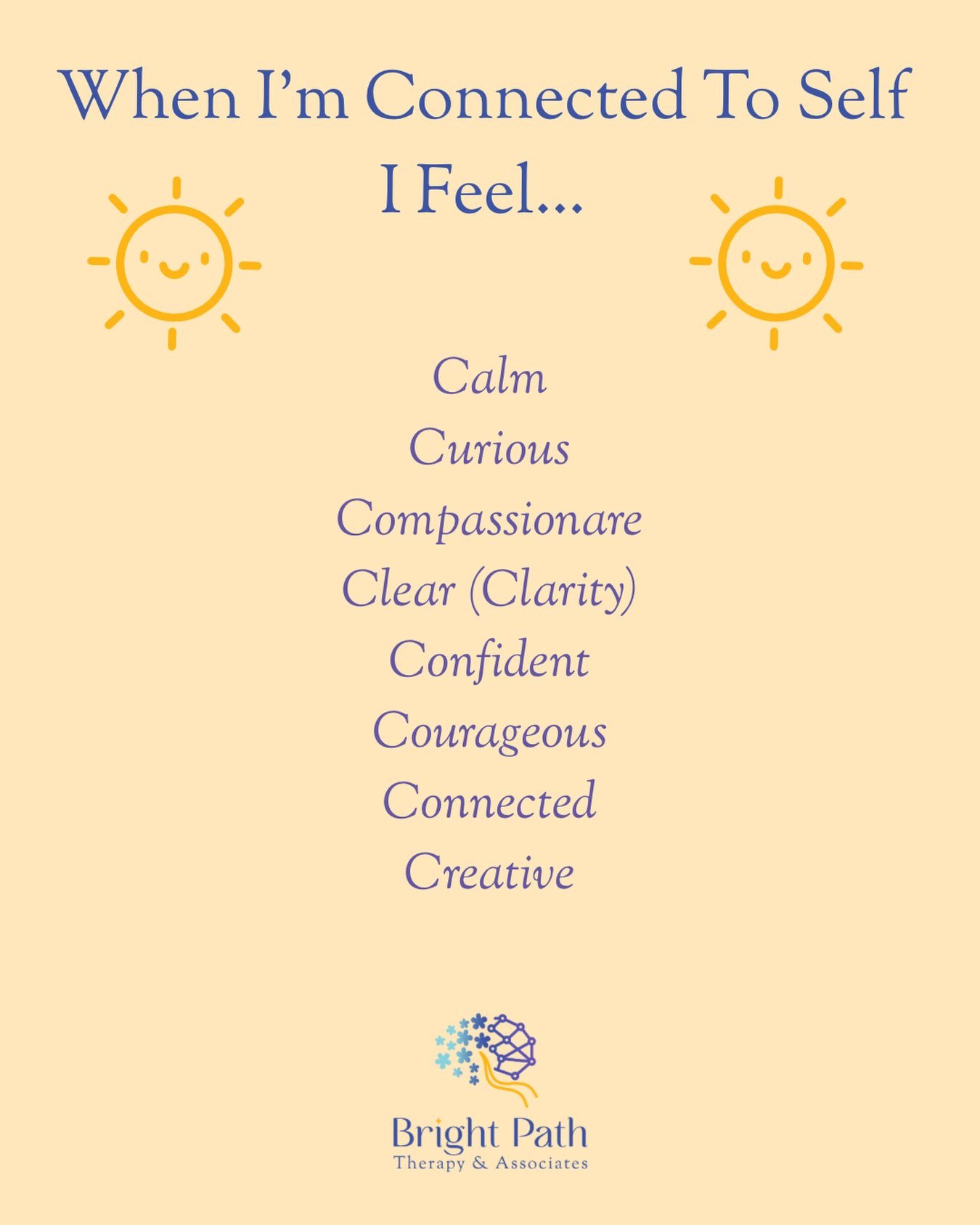 There are many ways to connect to the essence of Self.  What can you do today to feel more calm?  More curious?  More creative?  More compassionate?  #villanovapa #mainlineparent #selflove #therapyworks #kingofprussiapa