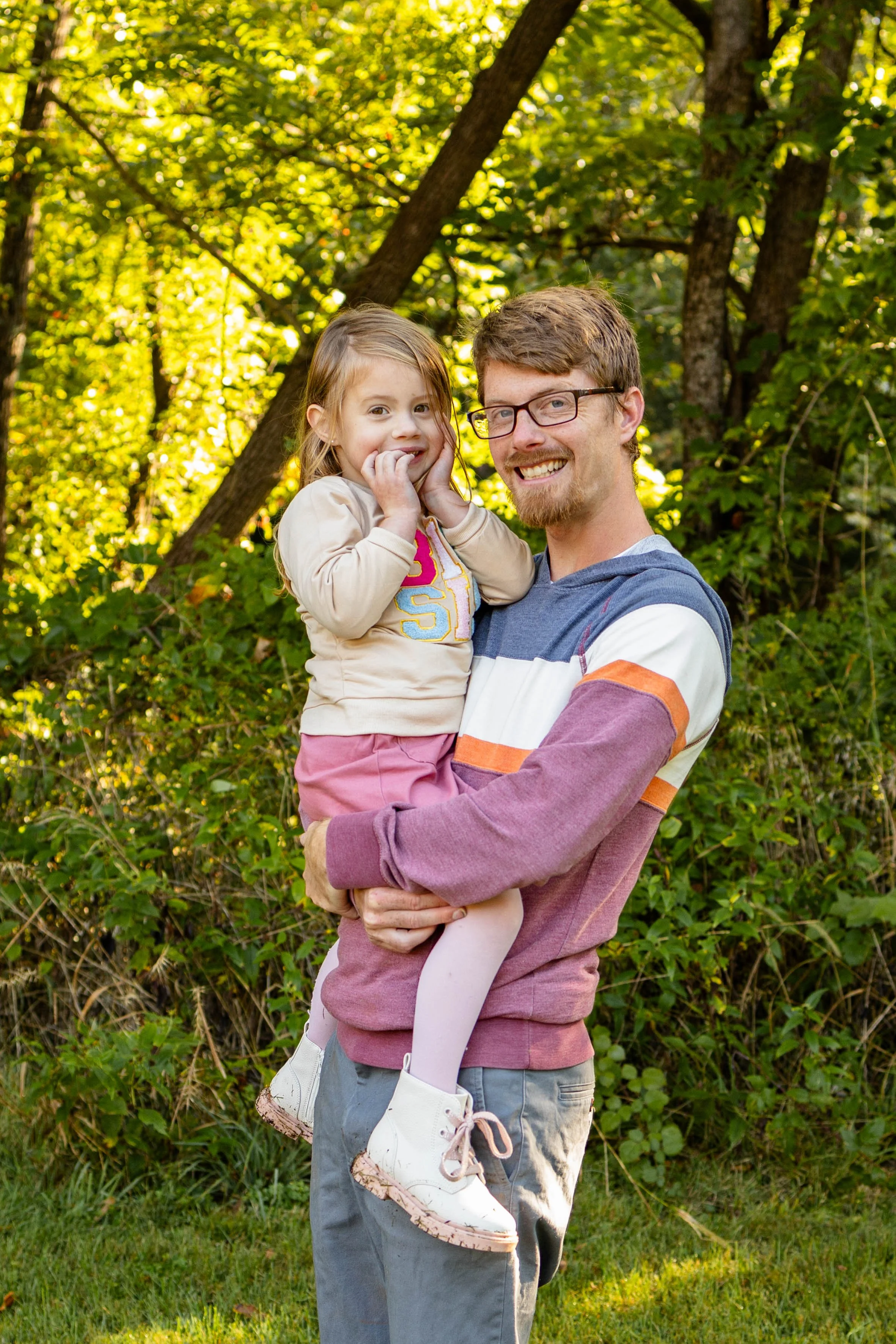Dad holds his young daughter - taken in Hunterdon County, New Jersey by Jennifer Fulton Photography