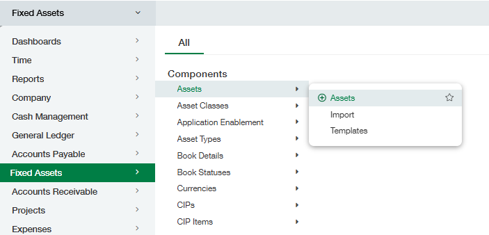 5. Creating Fixed Assets — Sage Intacct Technical Solutions