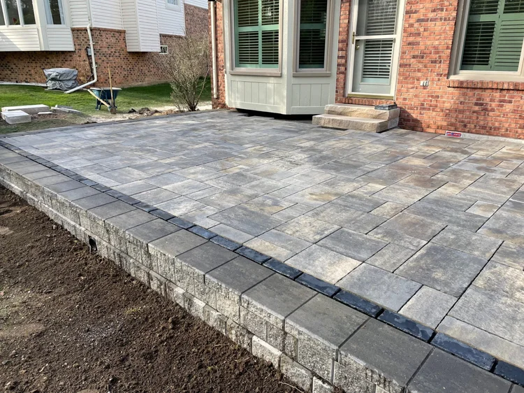 Decorative concrete driveway installation