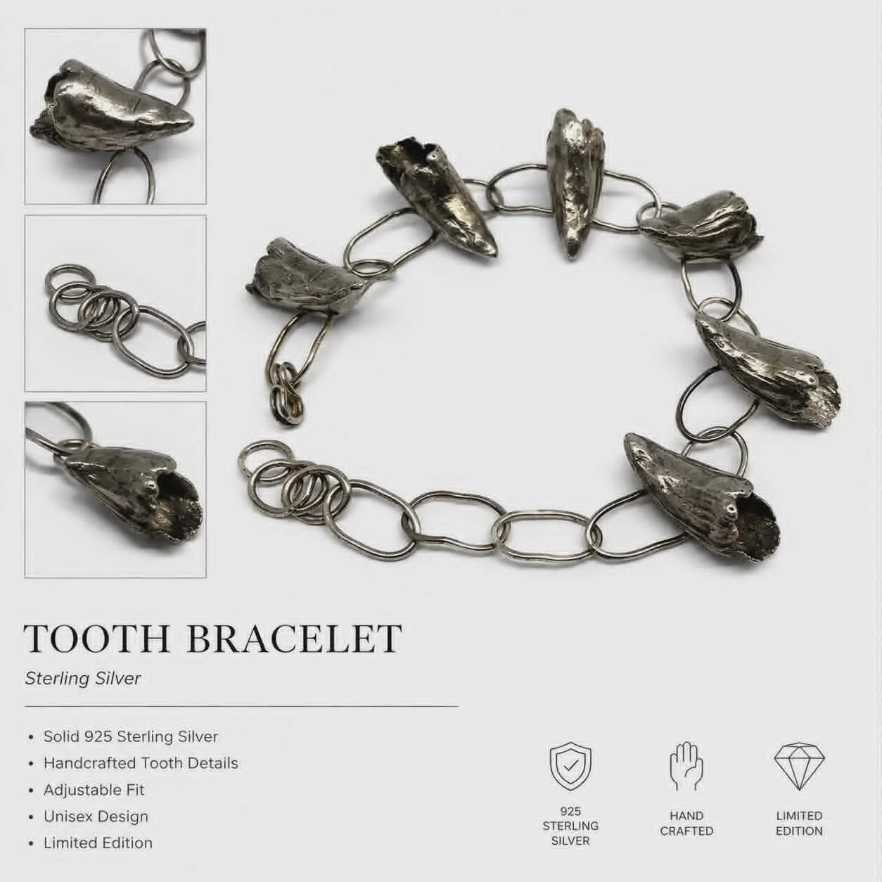 Rustic Tooth Bracelet
