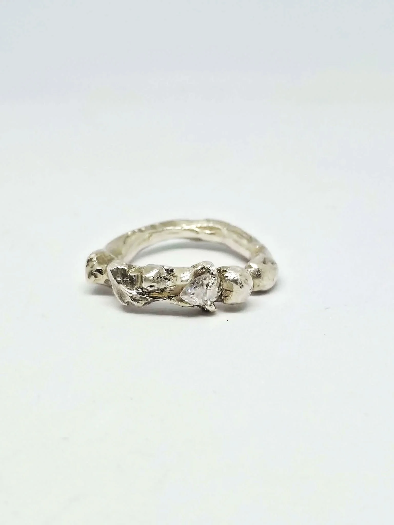Statment Band with White Moissanite