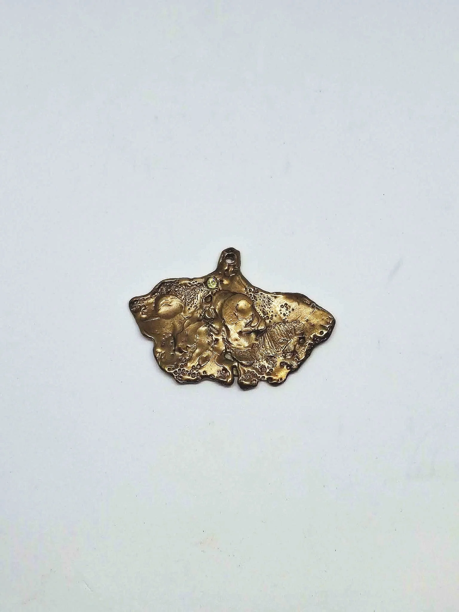 Melted Gold Ginkgo Leaf Pendant (OUTLET)