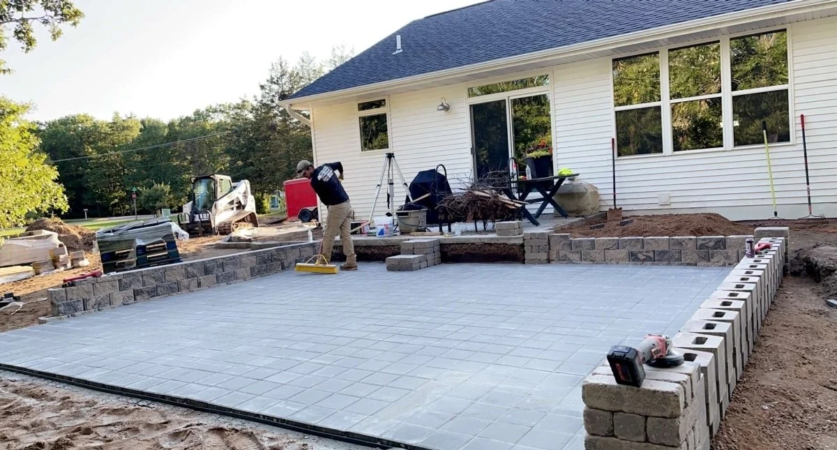 sweeping newly landscaped space