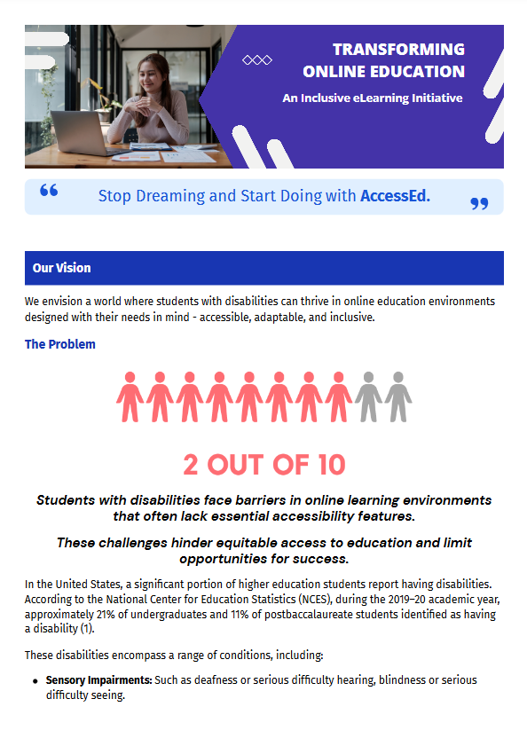 First page of the crowdfunding proposal