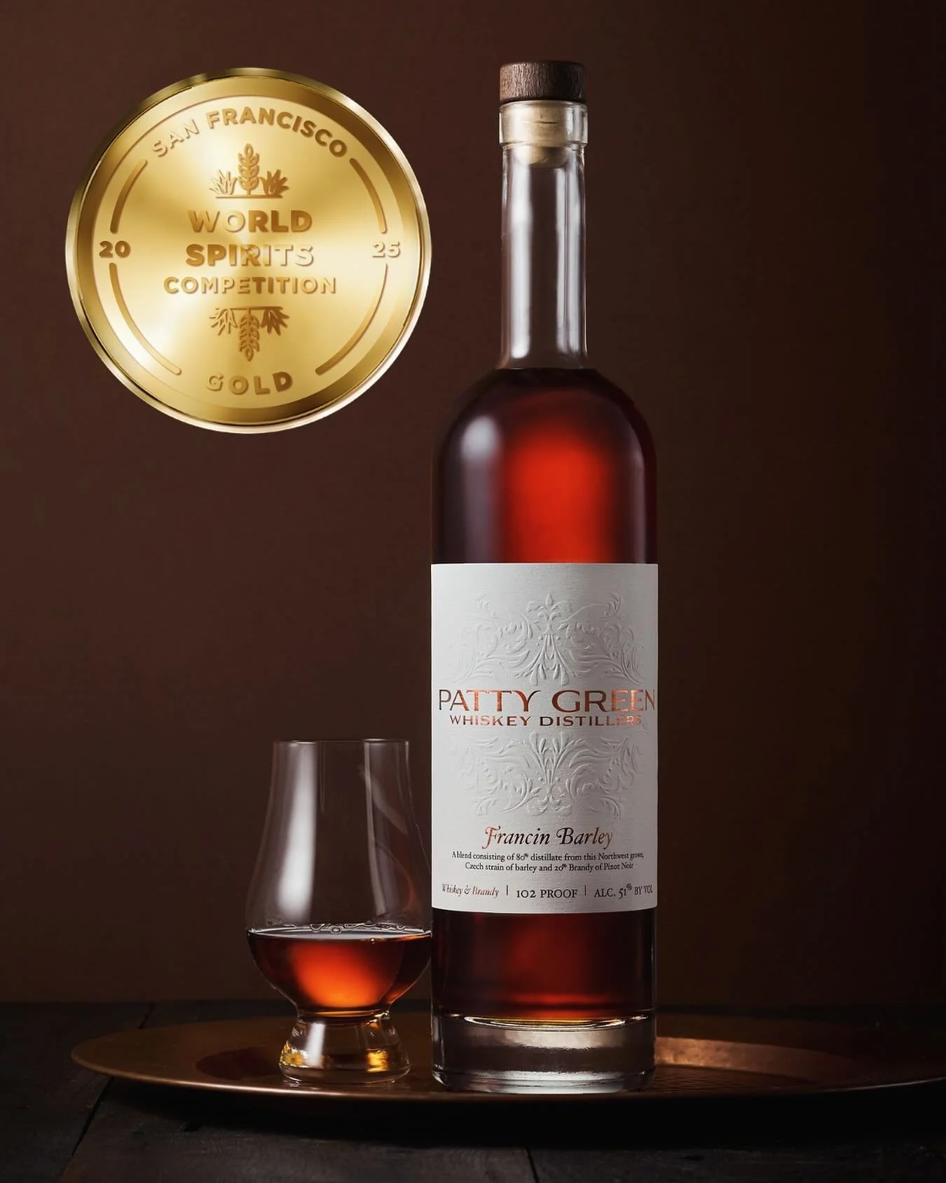 The results are in! We are beyond thrilled that our Francin Barley Whiskey was awarded a🥇 at the San Francisco Spirits Competition! Thank you to all of the @thetastingalliance judges who powered through days of tasting, we don&rsquo;t know how you d