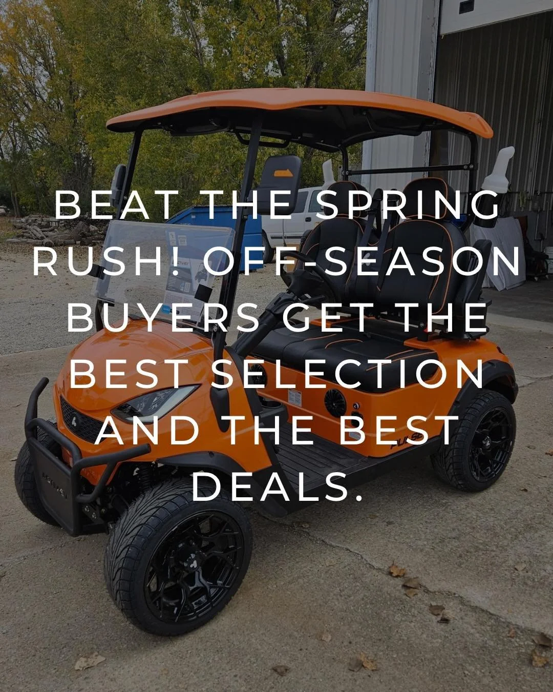 Want the best selection? 

We have 2 seaters, 4 seaters, 6 seaters, golf course ready, street legal, UTVs and more! Now is the time to buy! 

Don&rsquo;t wait until spring! Finish 2025 off strong with the golf cart of your choosing! 

#charlescity #j