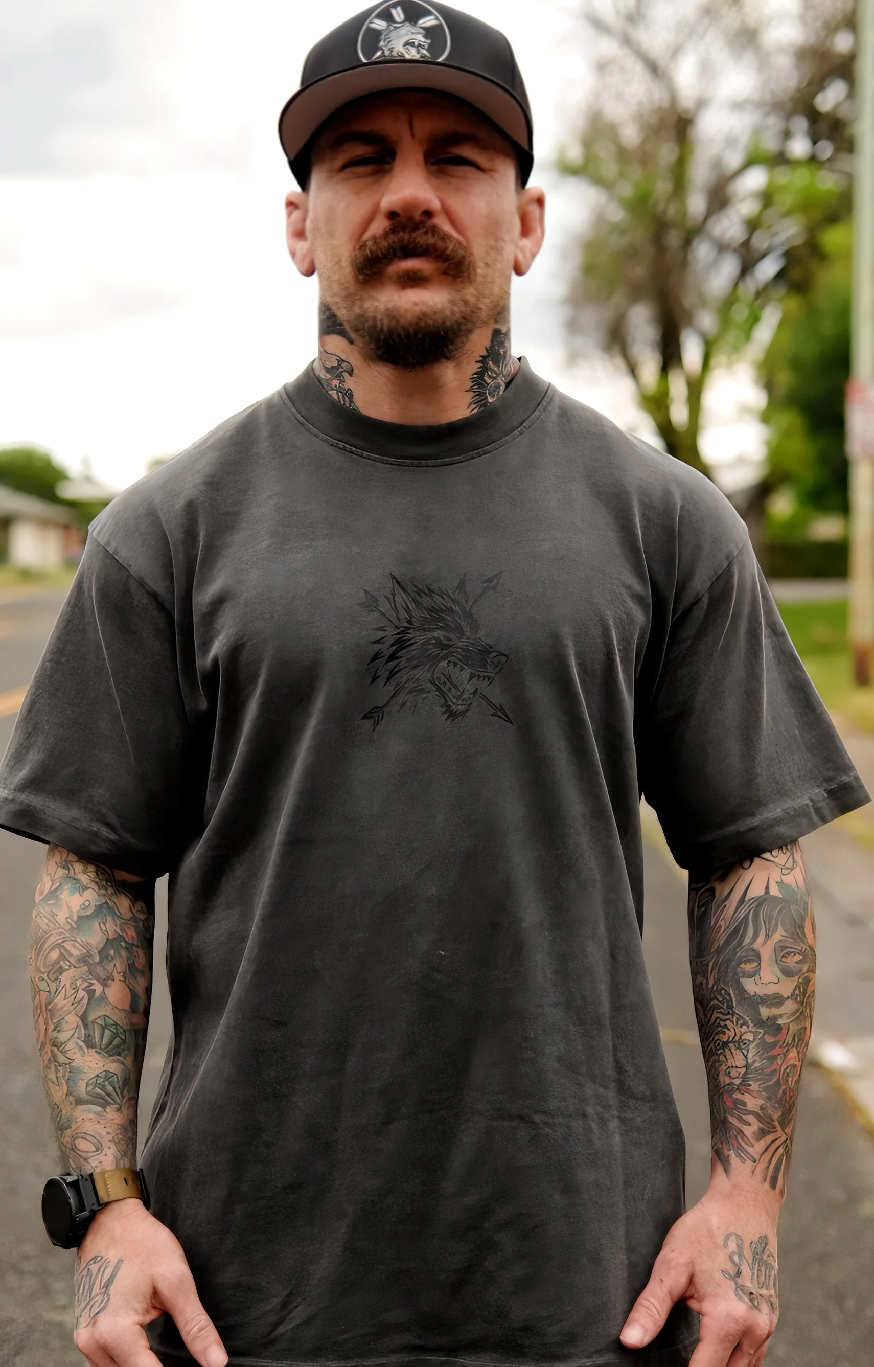 Oversized Heavyweight Wolf Tee