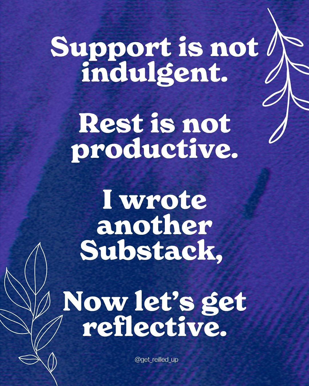 It&rsquo;s another substack + offering from your friendly neighborhood optimist.

We talk a lot about rest. 
We talk a lot about support.
But in practice?
We are often left to figure it out alone.

Support is not something we &ldquo;graduate&rdquo; f