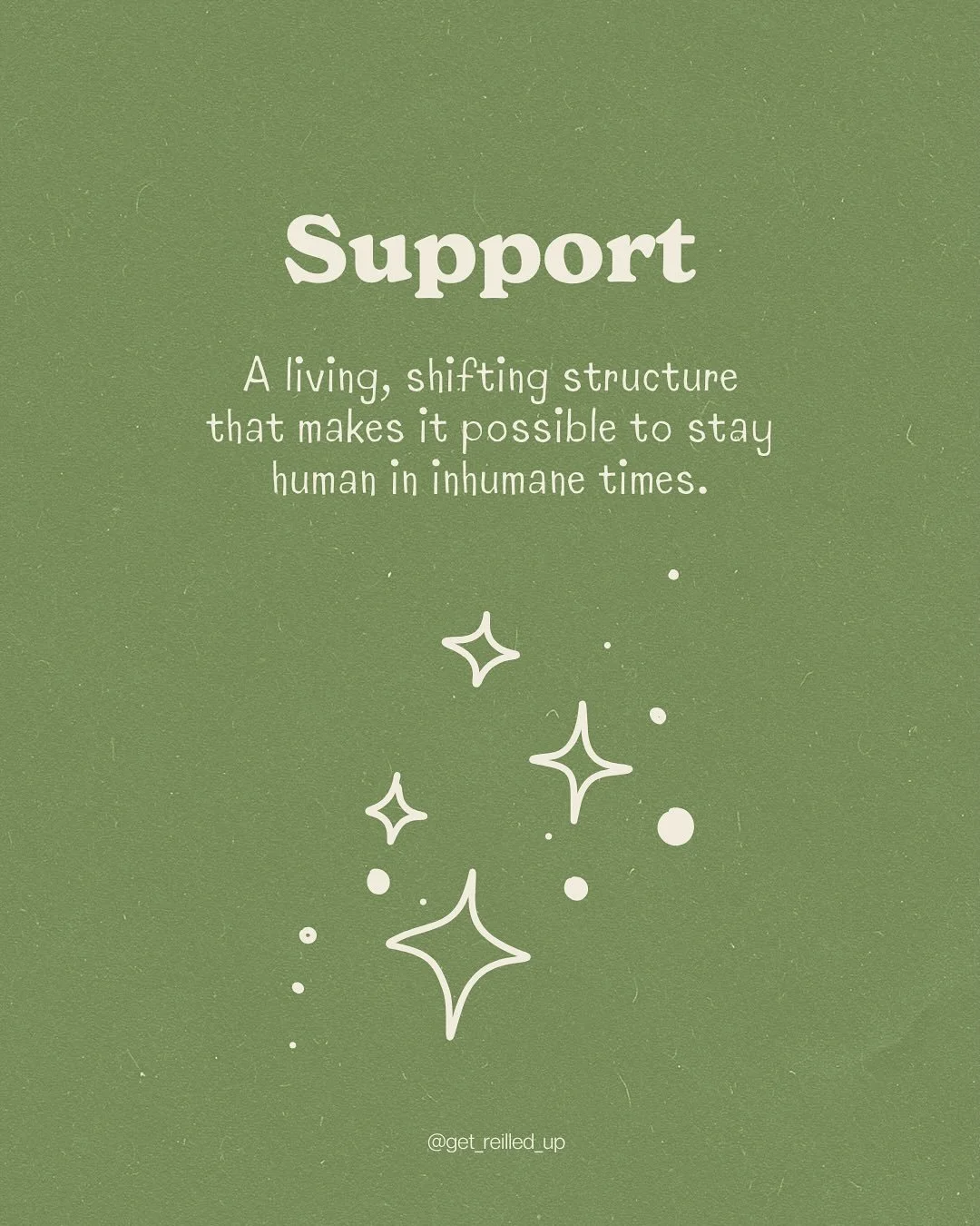 Support is the scaffolding that lets us keep showing up in a world that asks for so much. I&rsquo;m endlessly grateful for the people who hold me, and I believe in extending that care outward, especially now.

If you&rsquo;re able, consider supportin