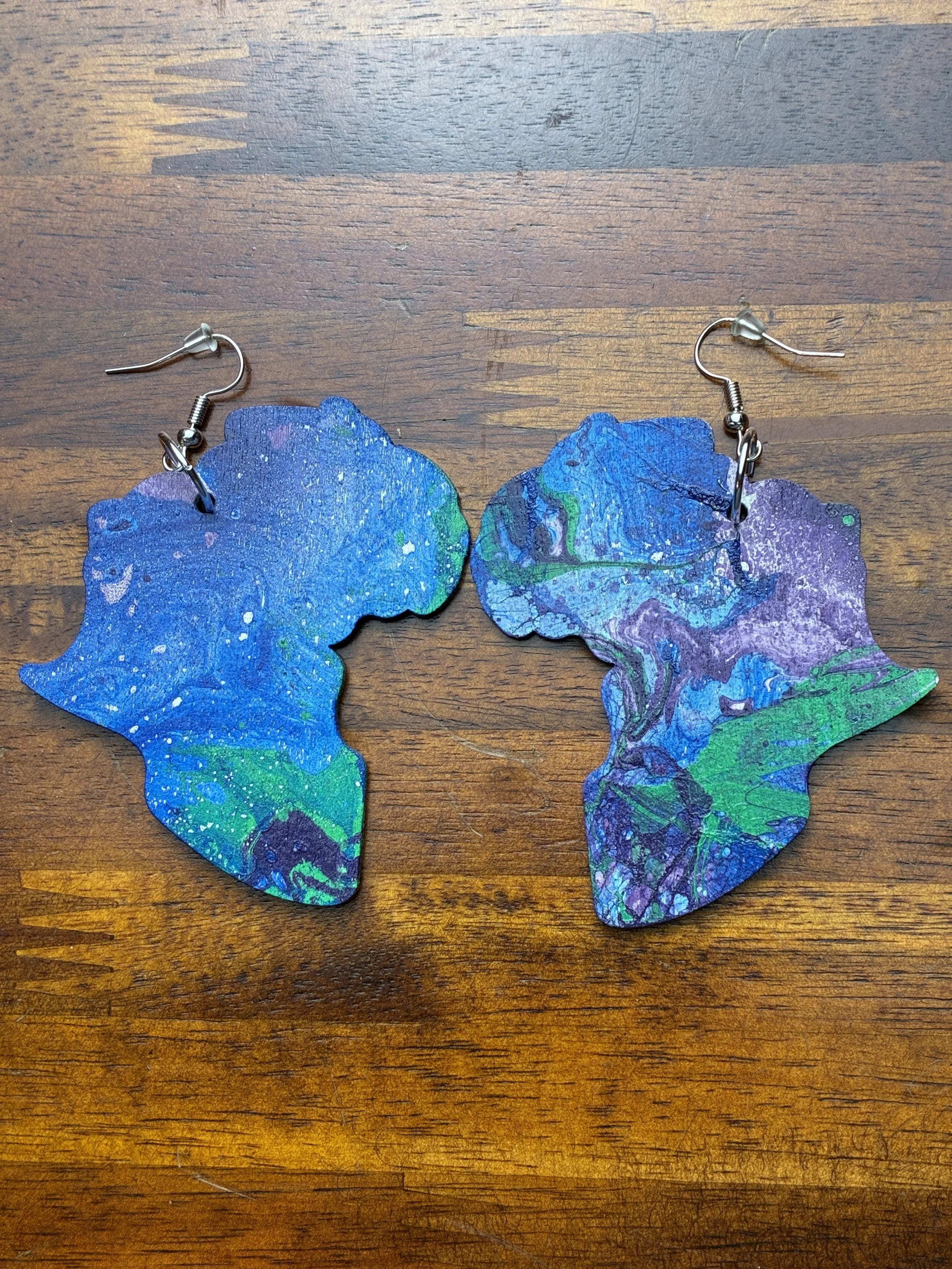 Wooden Earrings - Africa