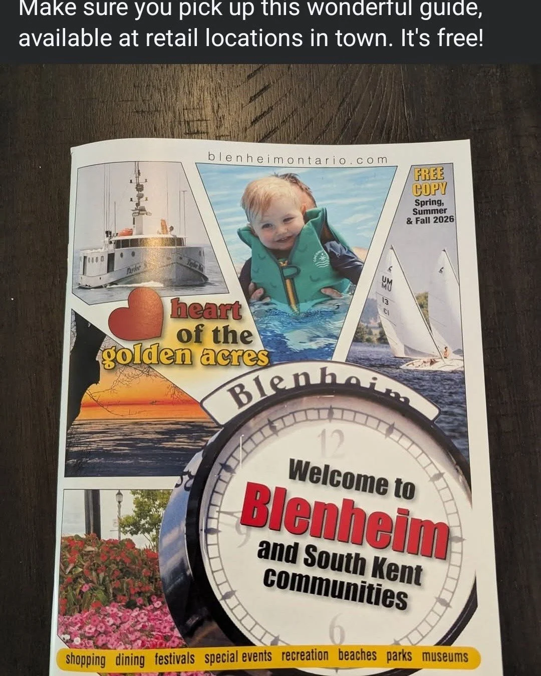 The new Blenheim guide it out! Get your copy at a downtown business. It is packed with great information about things to do in Blenheim and surrounding communities.

Thanks to the Friends of Blenheim Facebook group and Carrie for the picture (which w