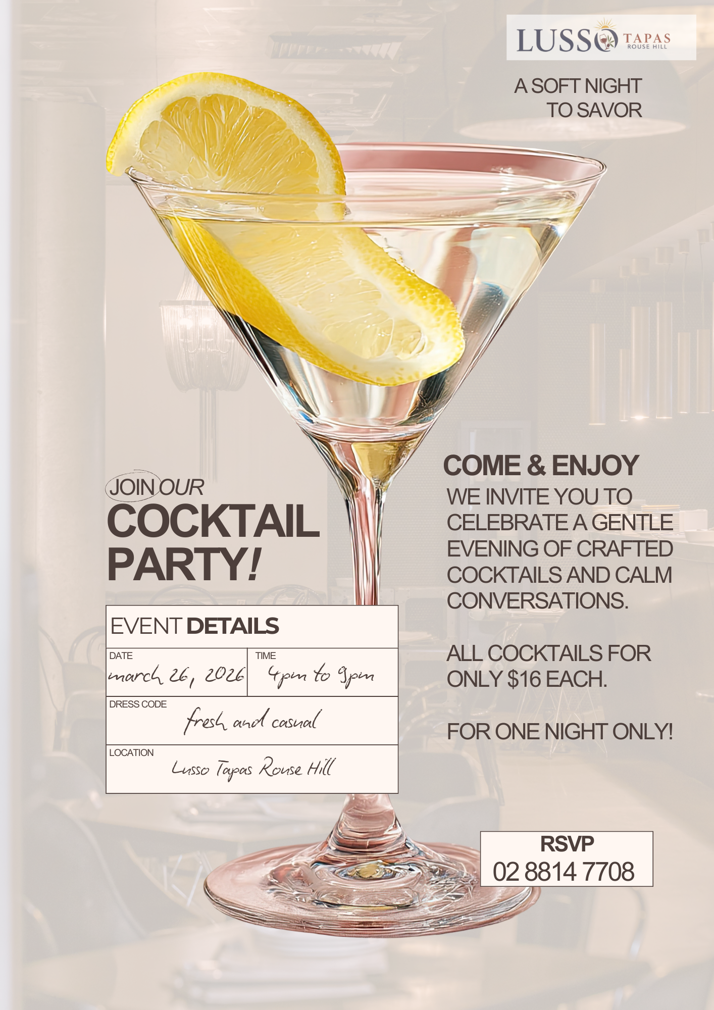 White And Yellow Simple Cocktail Party Invitation Flyer.png