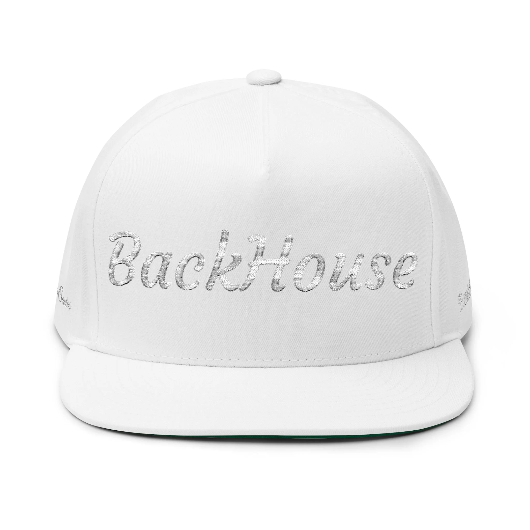 BackHouse embroidered Flat Bill Cap | script logo snapback