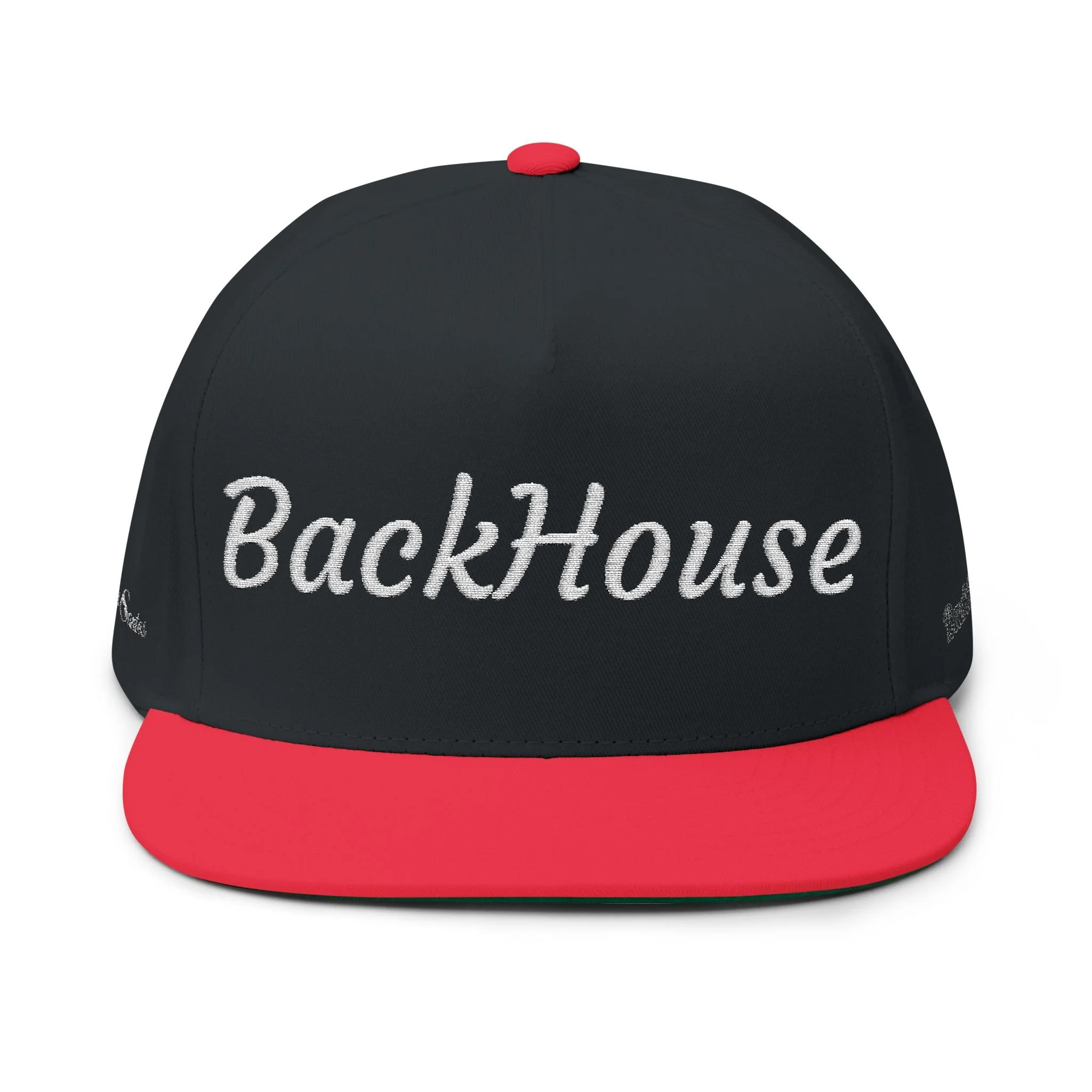 BackHouse embroidered Flat Bill Cap | script logo snapback