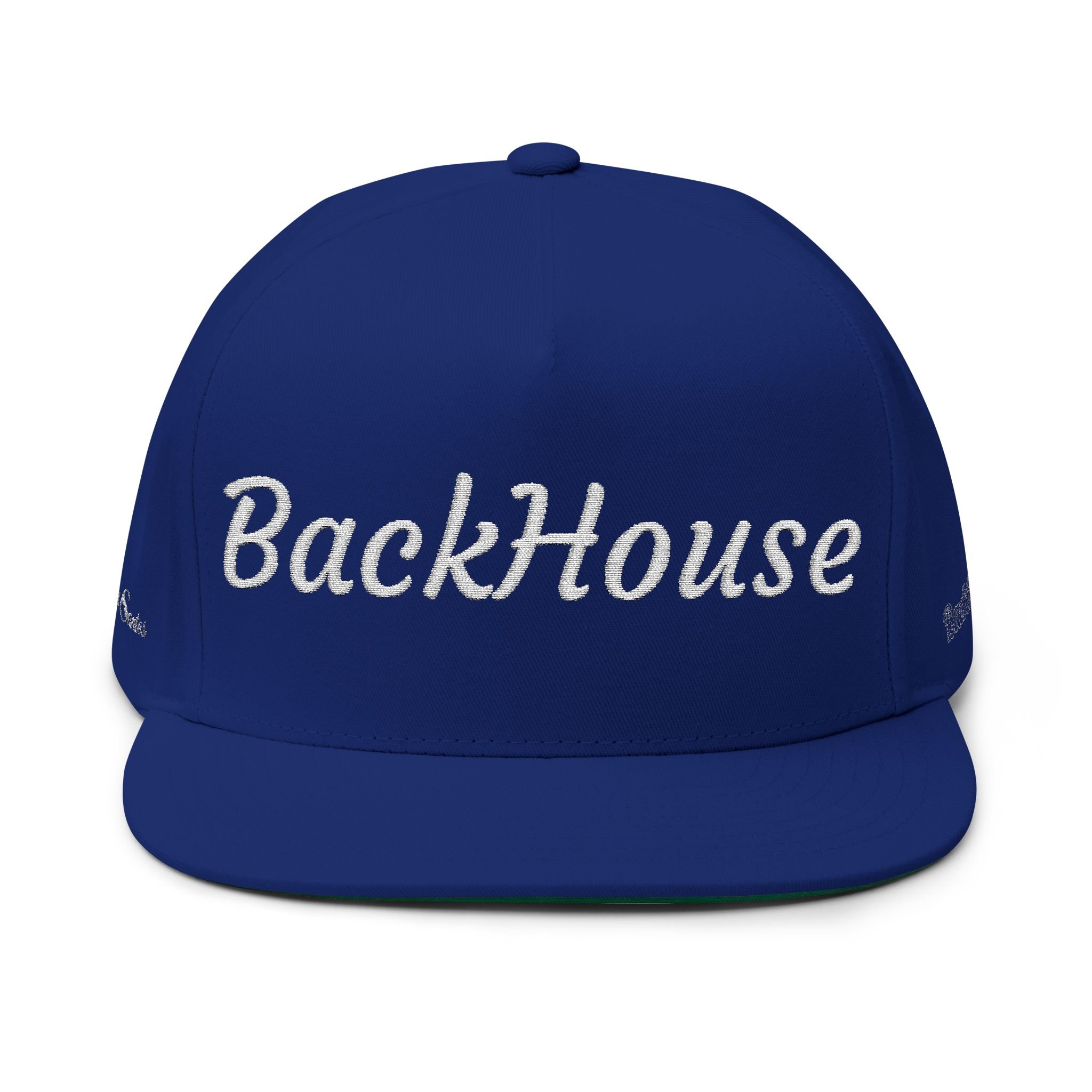 BackHouse embroidered Flat Bill Cap | script logo snapback