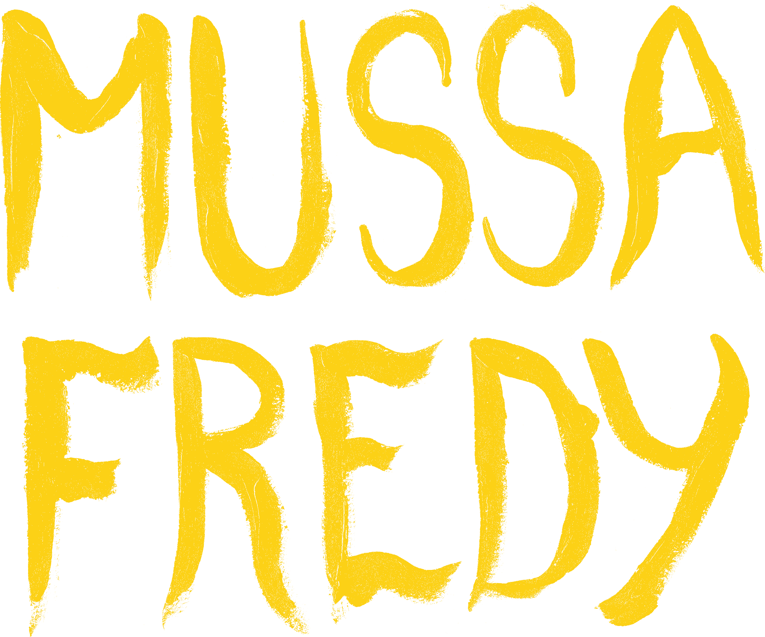 Mussa Fredy - Painted words in dry brush strokes