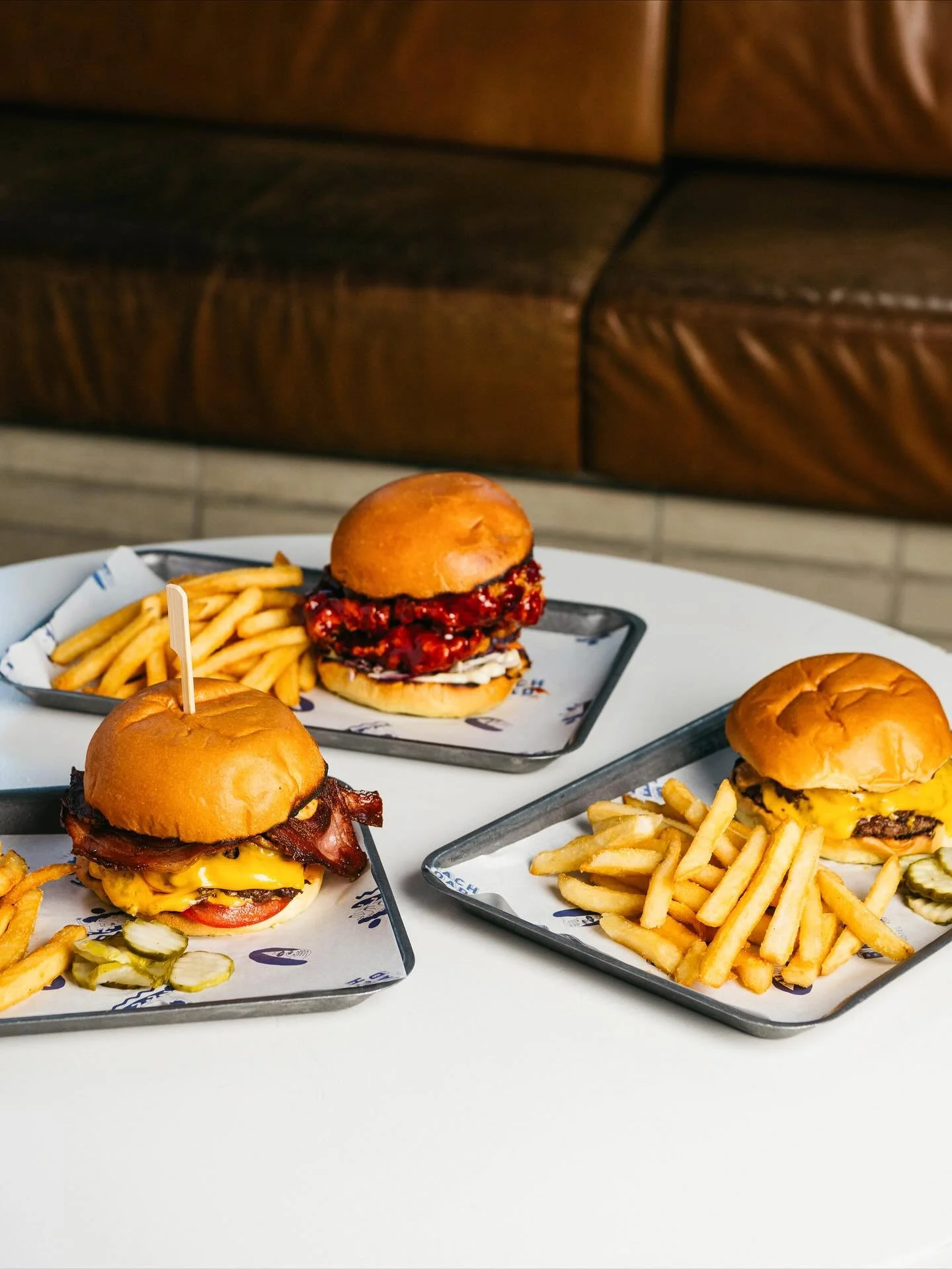BURGERS AT THE BEACHY 🍔

Take your pick:

Beach Road Burger &ndash; smashed wagyu beef patties, melted American cheddar, tomato, lettuce, bacon, caramelised onion &amp; smoky comeback sauce.

Korean Fried Chicken Burger &ndash; crispy chicken thigh,