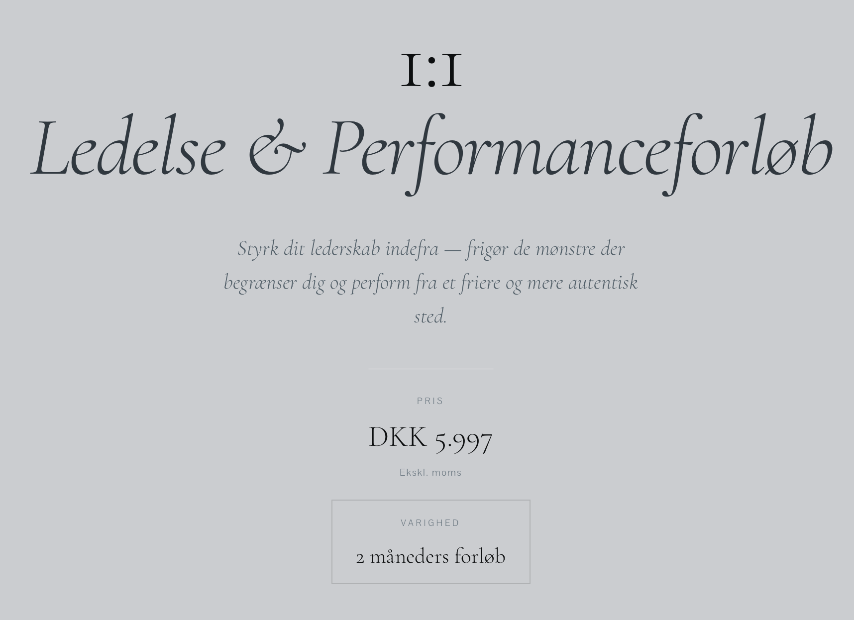 1:1 Ledelse & Performanceforløb