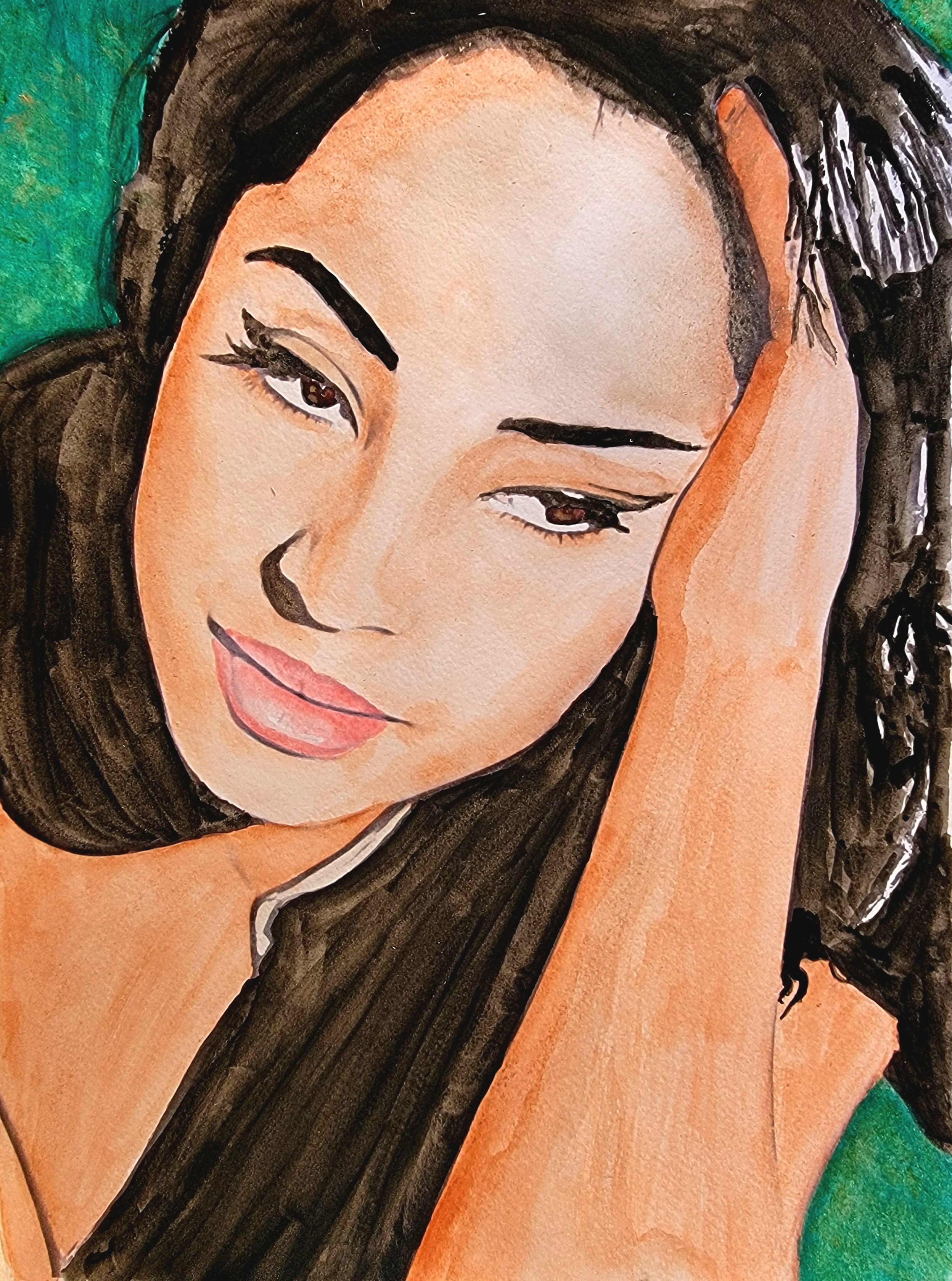 Sade - Soft washes and minimal lines evoke the poise and timeless elegance of this music legend.