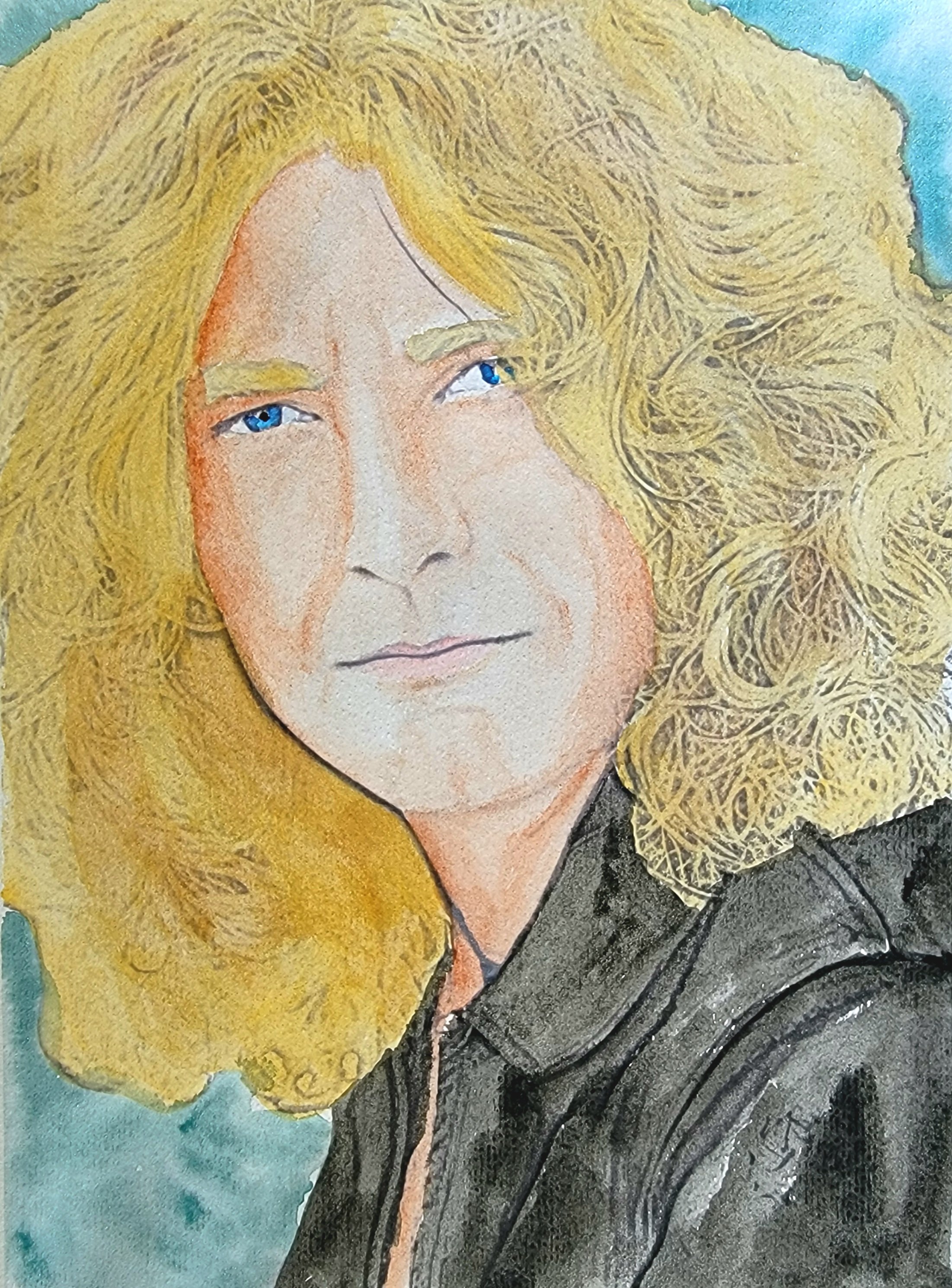 Robert Plant - Loose brushwork and rich tone capture the raw soul and spirited aura of the rock legend.