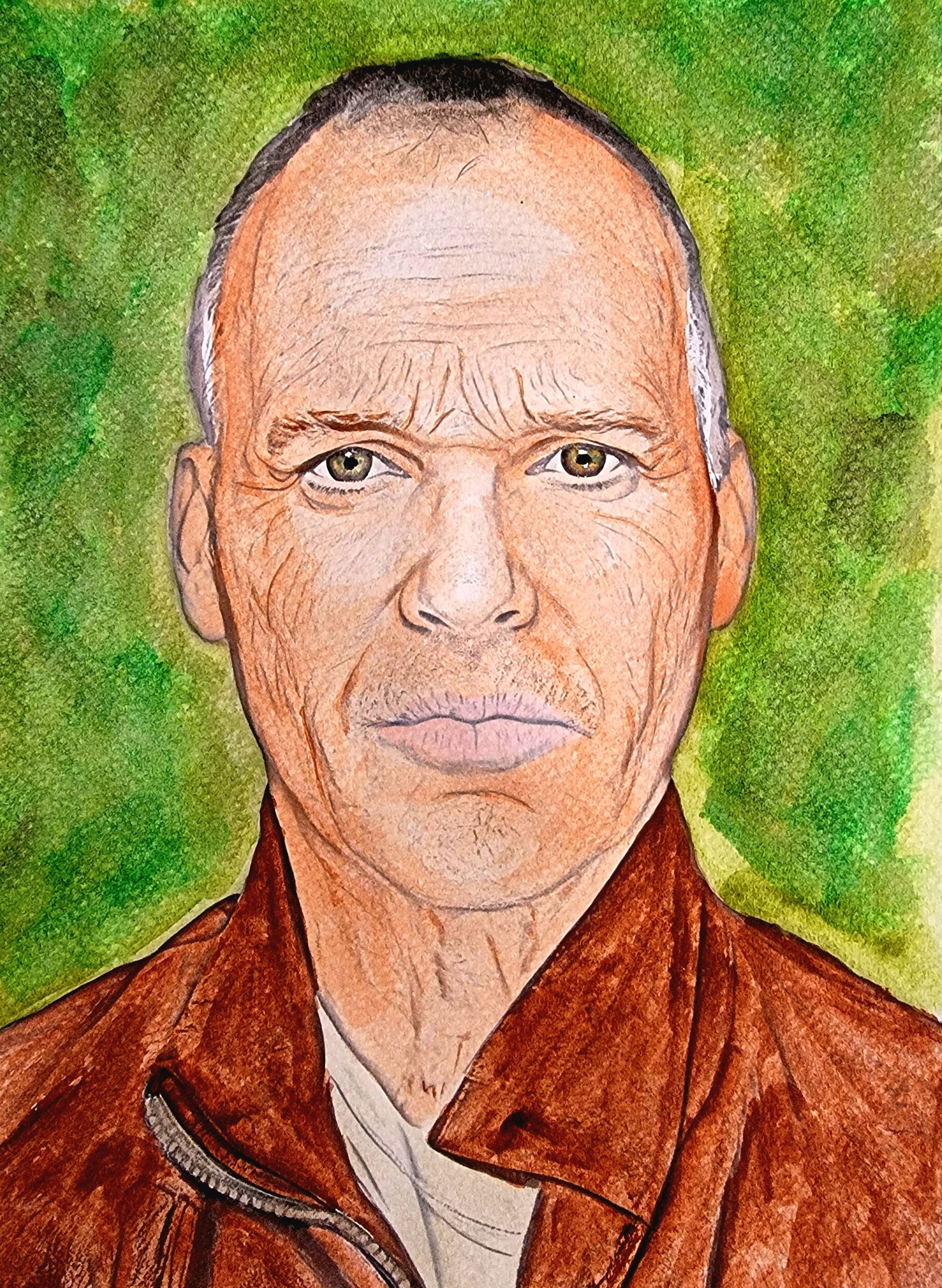 Michael Keaton - A focused study in contrast and confidence, portraying the actor with quiet intensity.