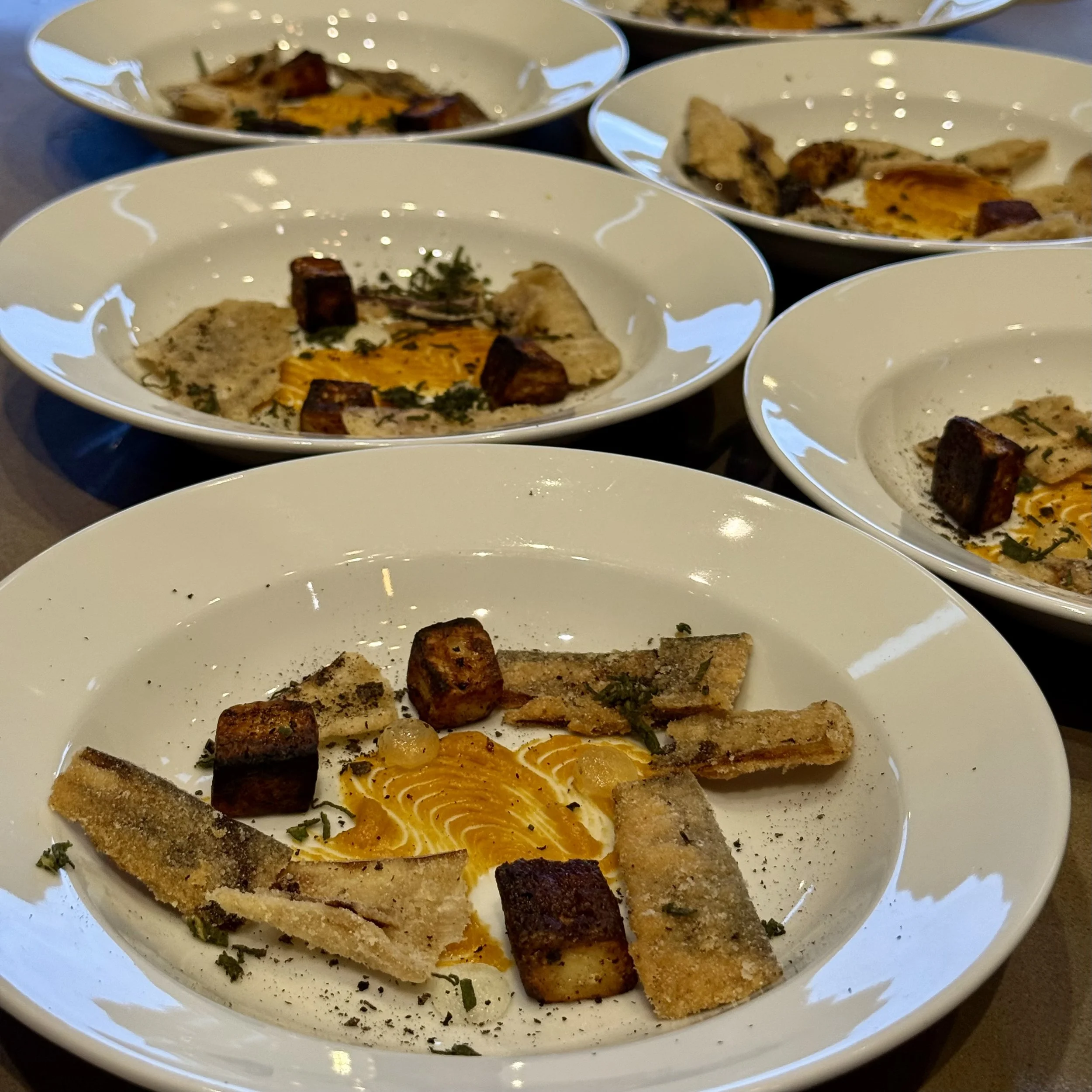 FRIED EGGPLANT, SPICY BUTTERNUT PUREE, PANELA, FRIED SAGE, POBLANO SALT